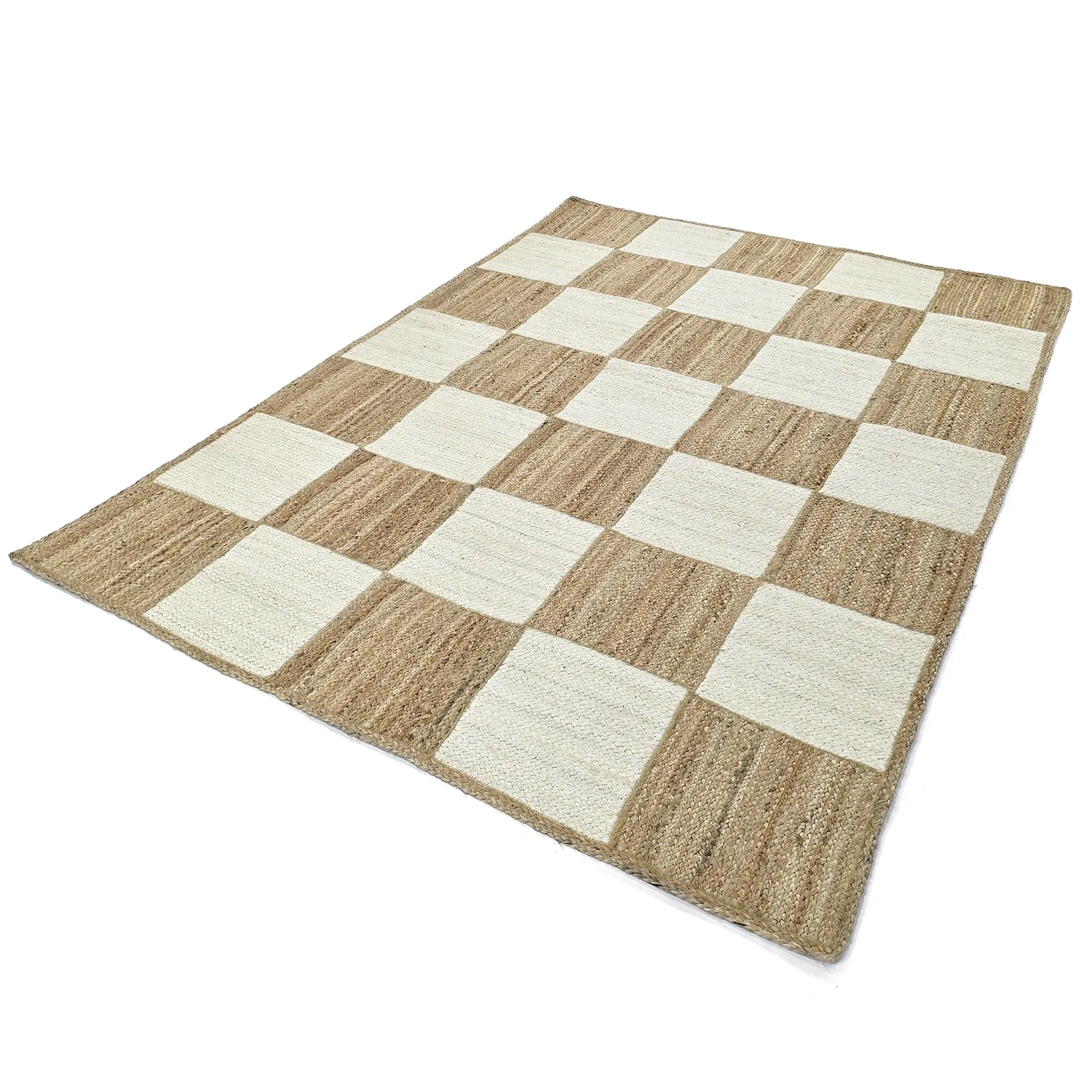 Jutetæppe - Khulna (natur/hvid)