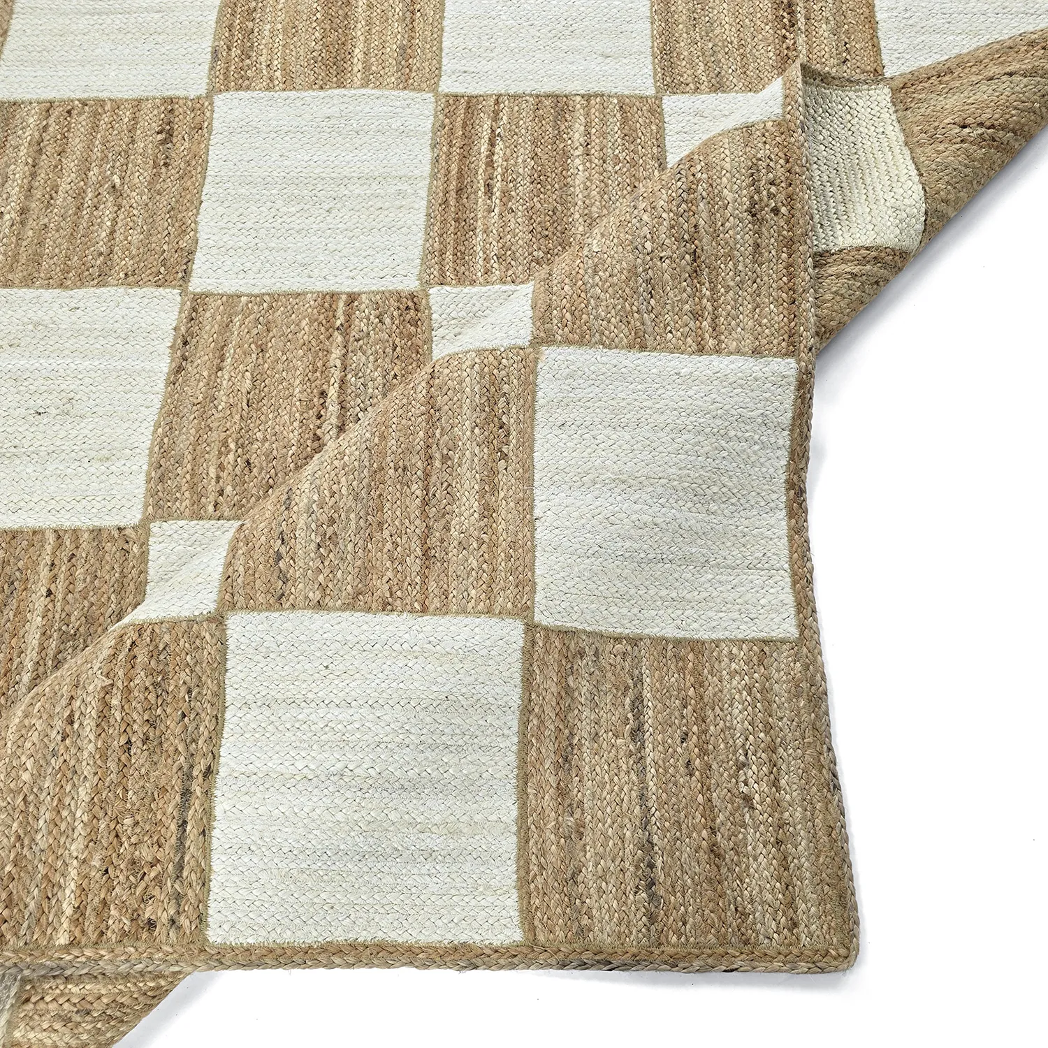 Jutetæppe - Khulna (natur/hvid)