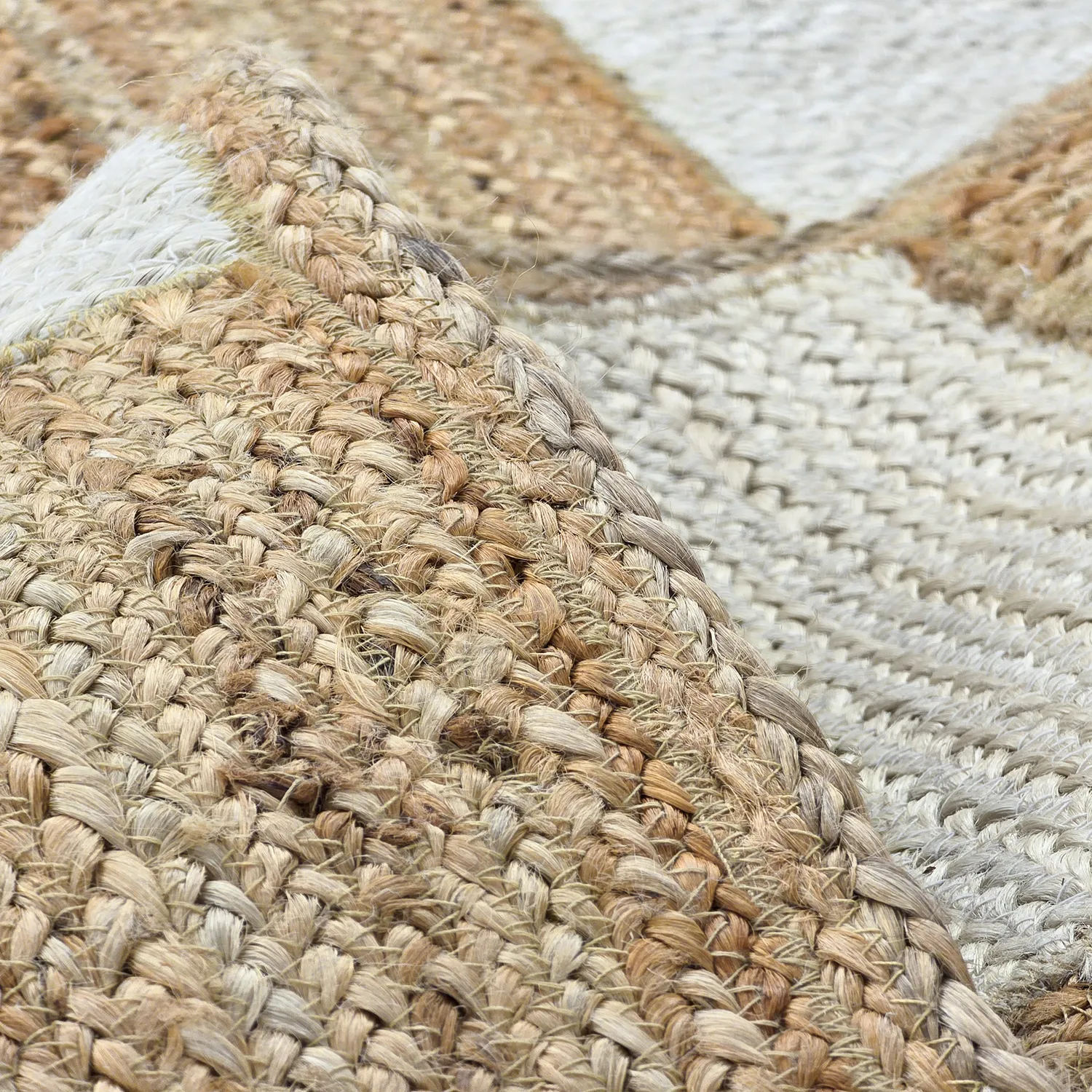 Jutetæppe - Khulna (natur/hvid)