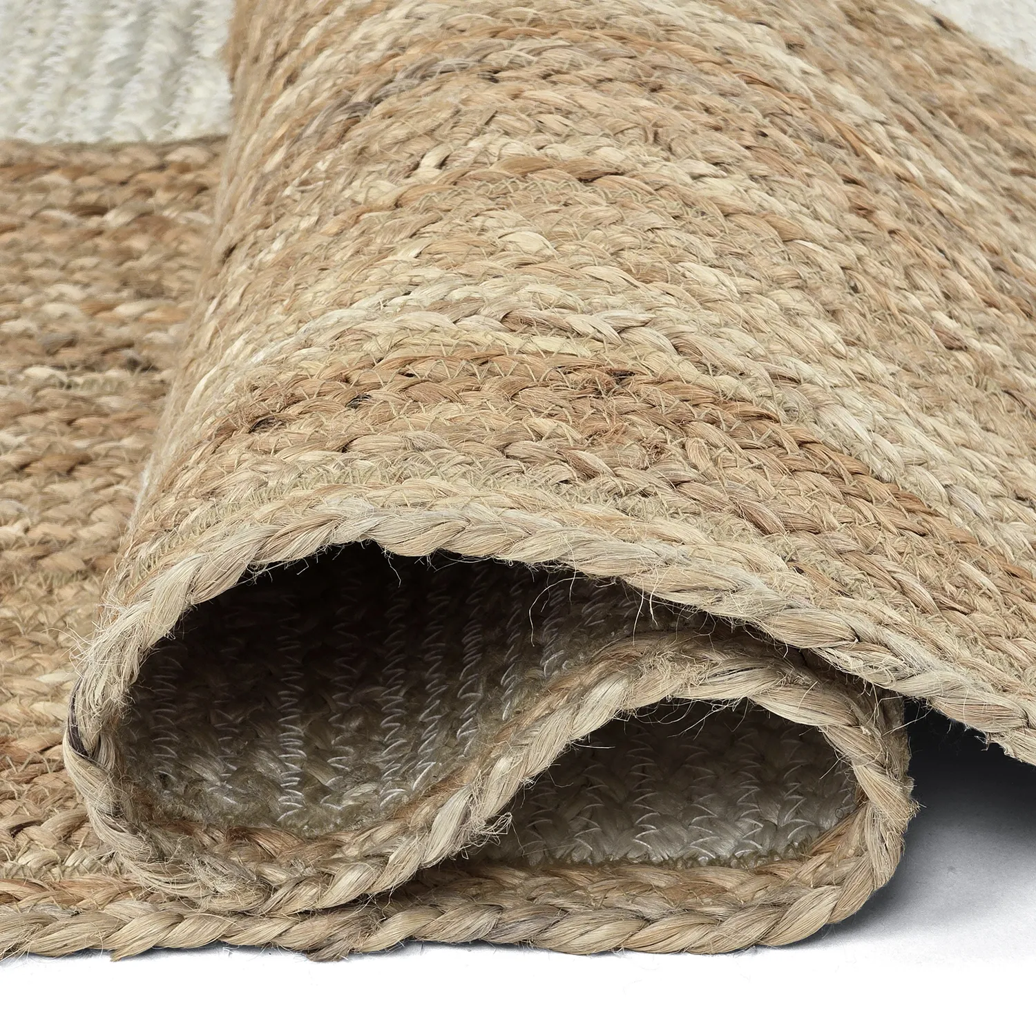 Jutetæppe - Khulna (natur/hvid)