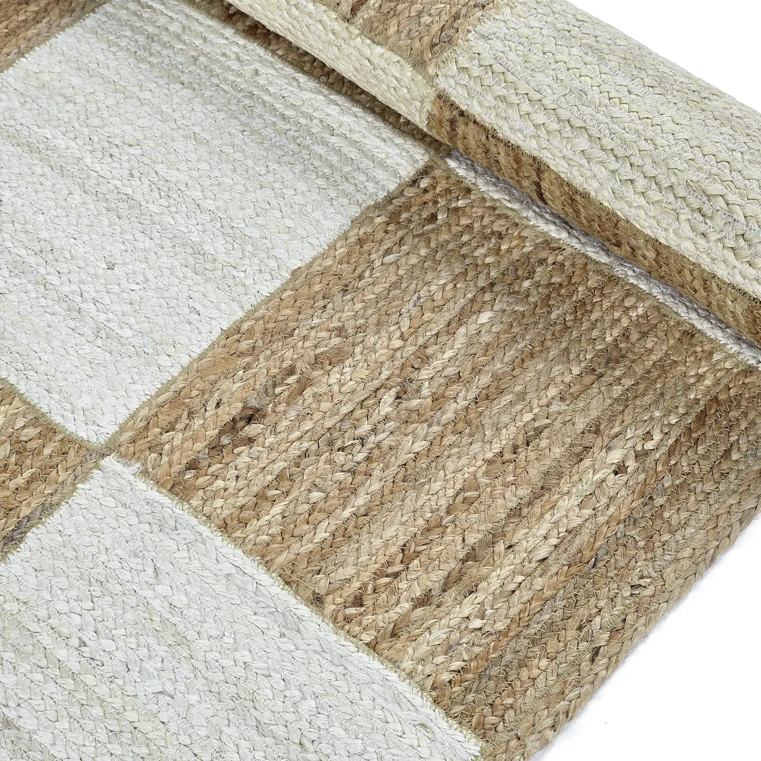 Jutetæppe - Khulna (natur/hvid)