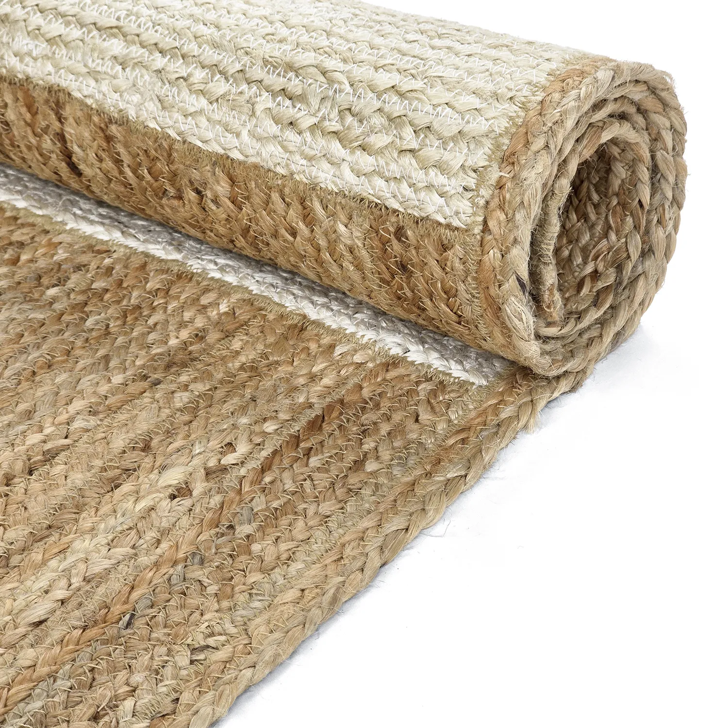 Jutetæppe - Khulna (natur/hvid)