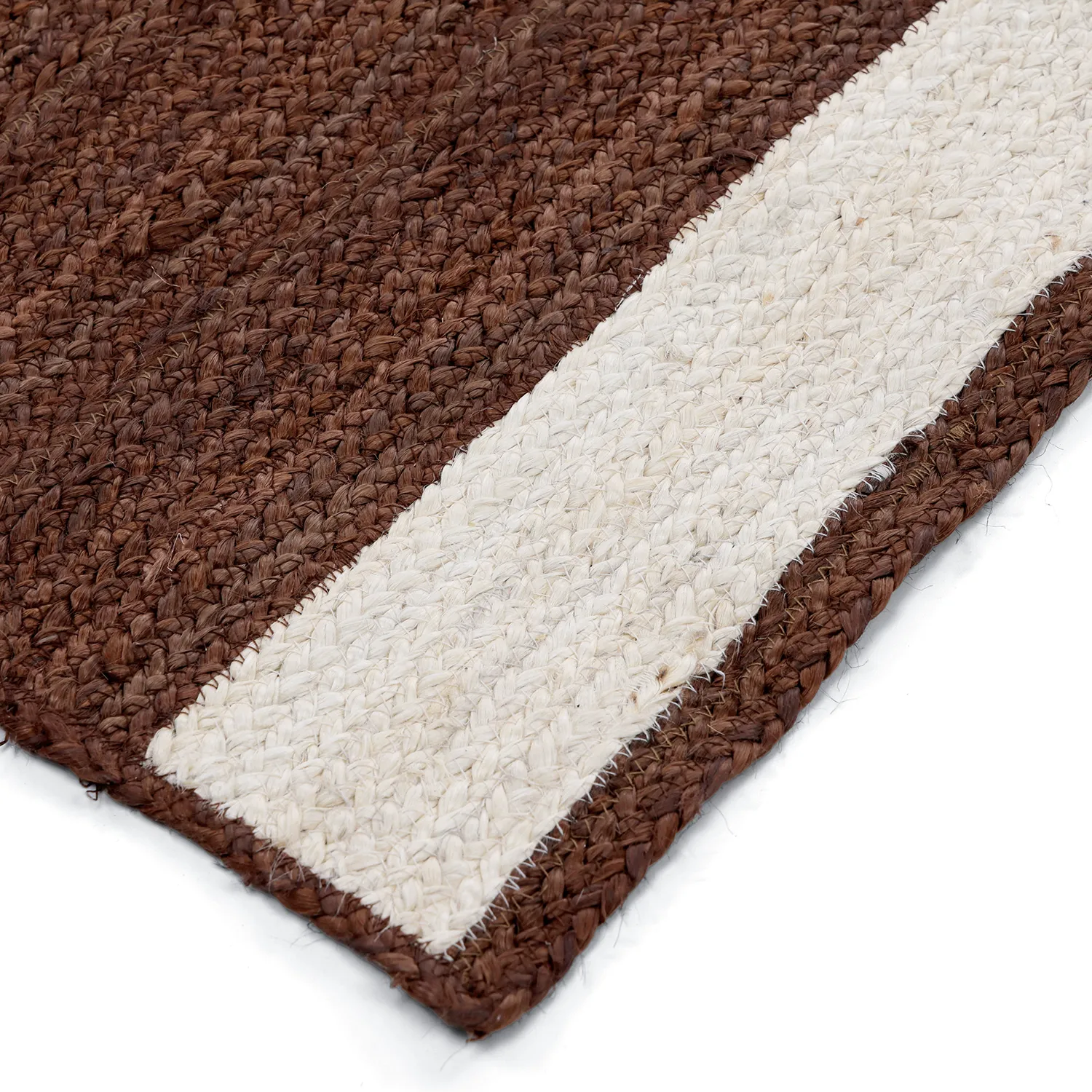 Jutetæppe - Senaki (brun/hvid)