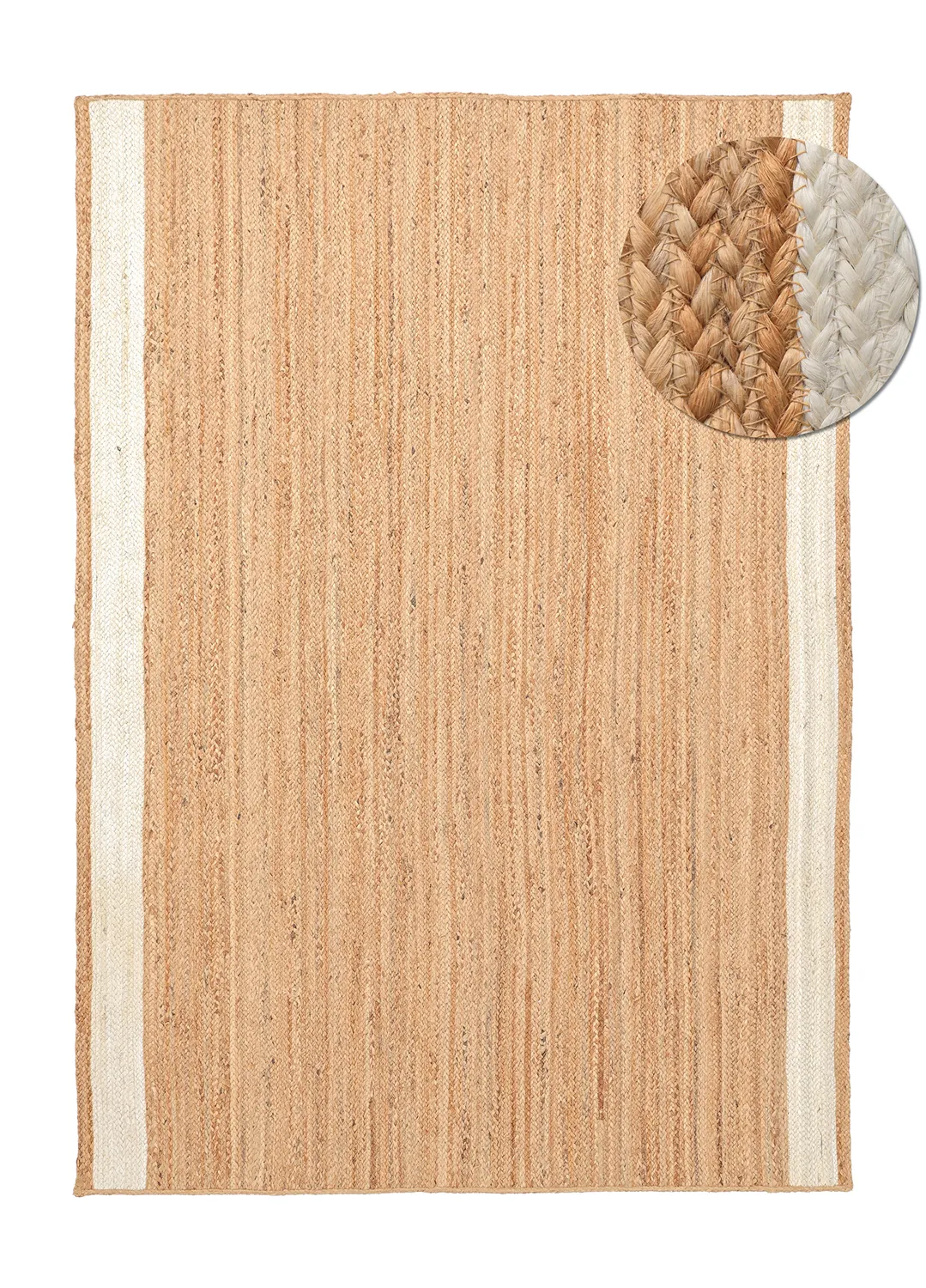 Jutetæppe - Senaki (natur/hvid)