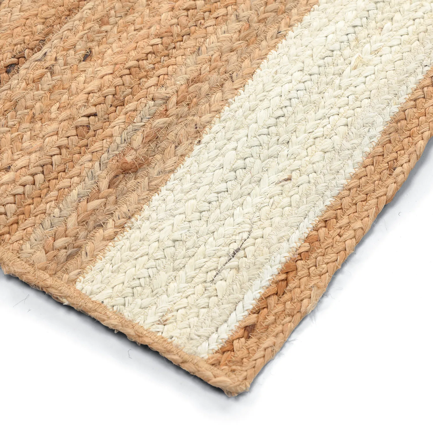 Jutetæppe - Senaki (natur/hvid)