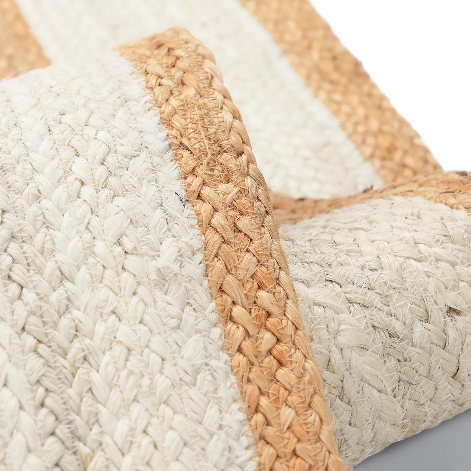 Jutetæppe - Senaki (natur/hvid)