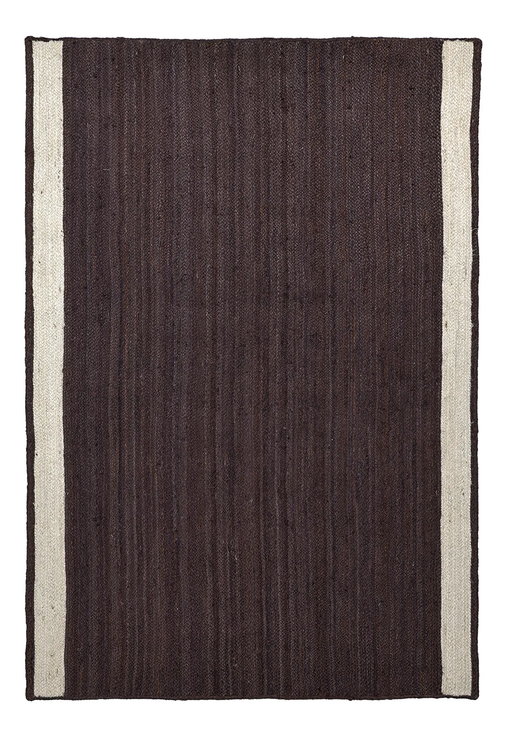 Jutetæppe - Senaki (mørk taupe/hvid)