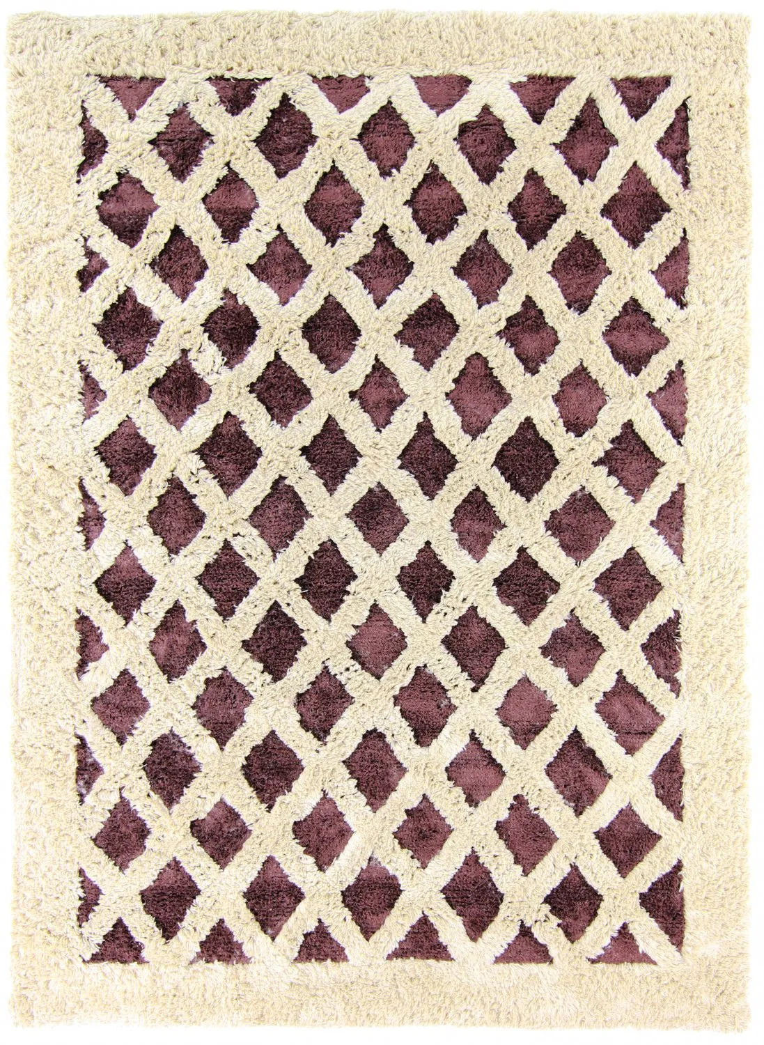 Uldtæppe - Kara (brun/offwhite)