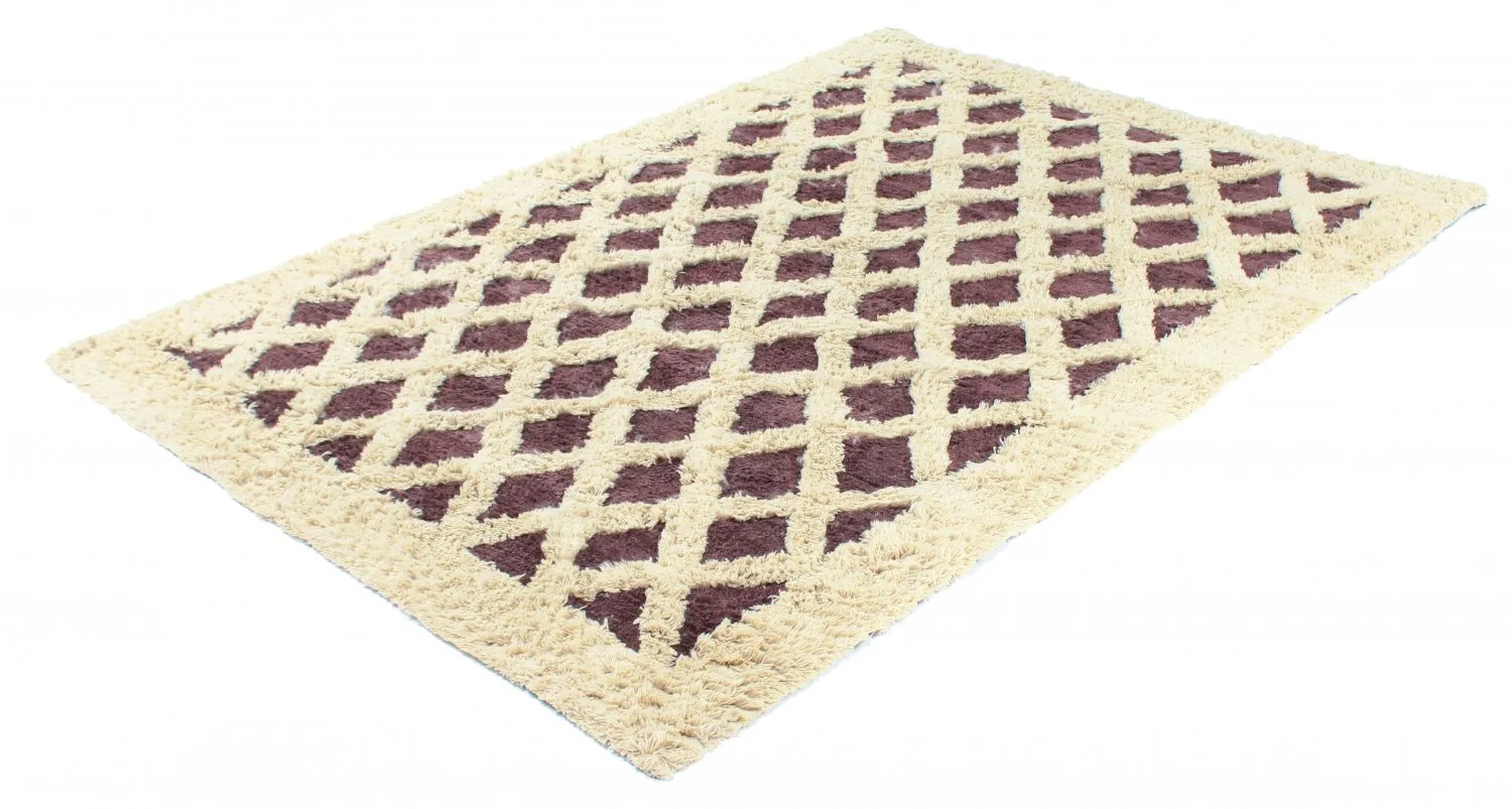 Uldtæppe - Kara (brun/offwhite)
