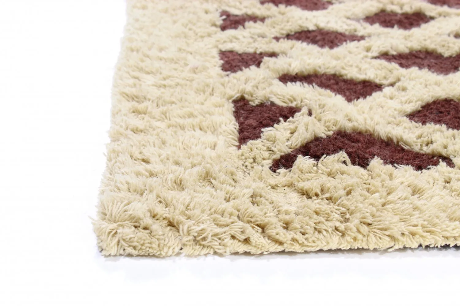 Uldtæppe - Kara (brun/offwhite)