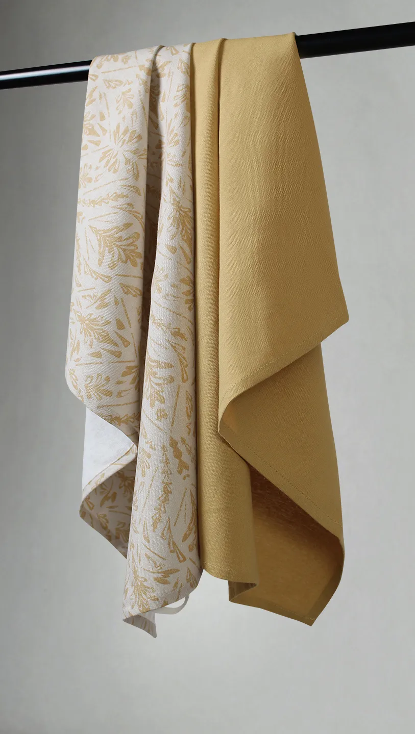 Køkkenhåndklæde 2-pak - Helmi (gul)