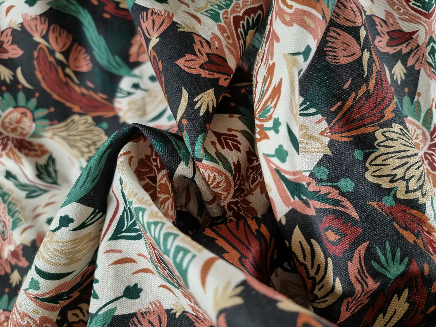 Køkkenhåndklæde 2-pak - Paula (blå/multi)