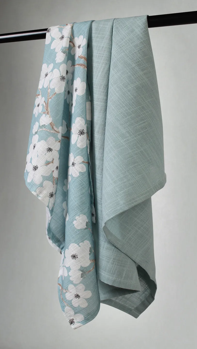 Køkkenhåndklæde 2-pak - Pia-Li (turkis)