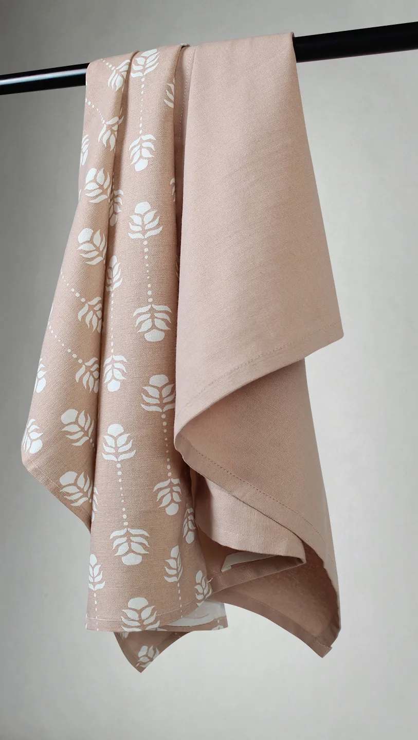 Køkkenhåndklæde 2-pak - Sari (lyserød)