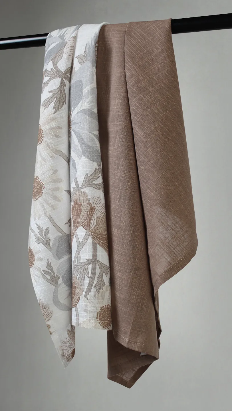 Køkkenhåndklæde 2-pak - Serena (grå/beige)