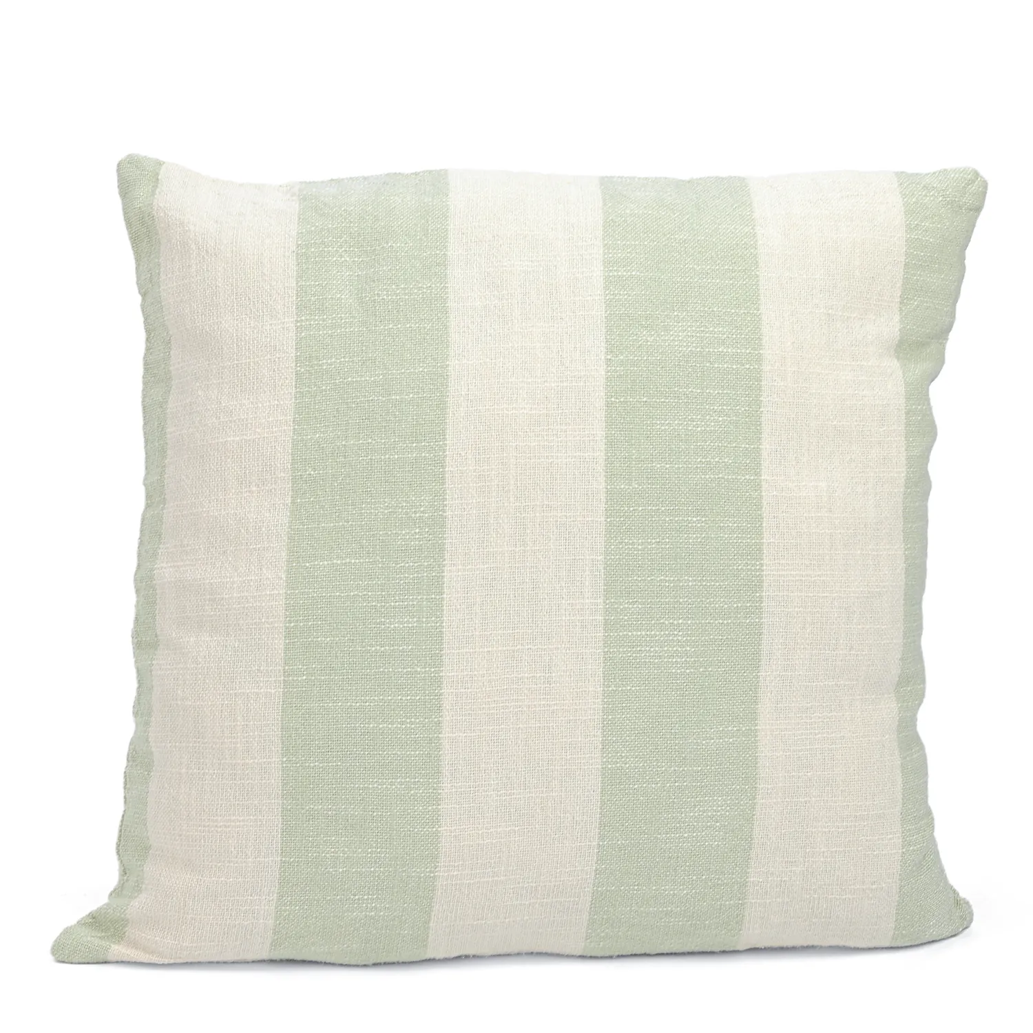 Pudebetræk - Kora stripe cotton cushion cover (creme/lysegrøn)