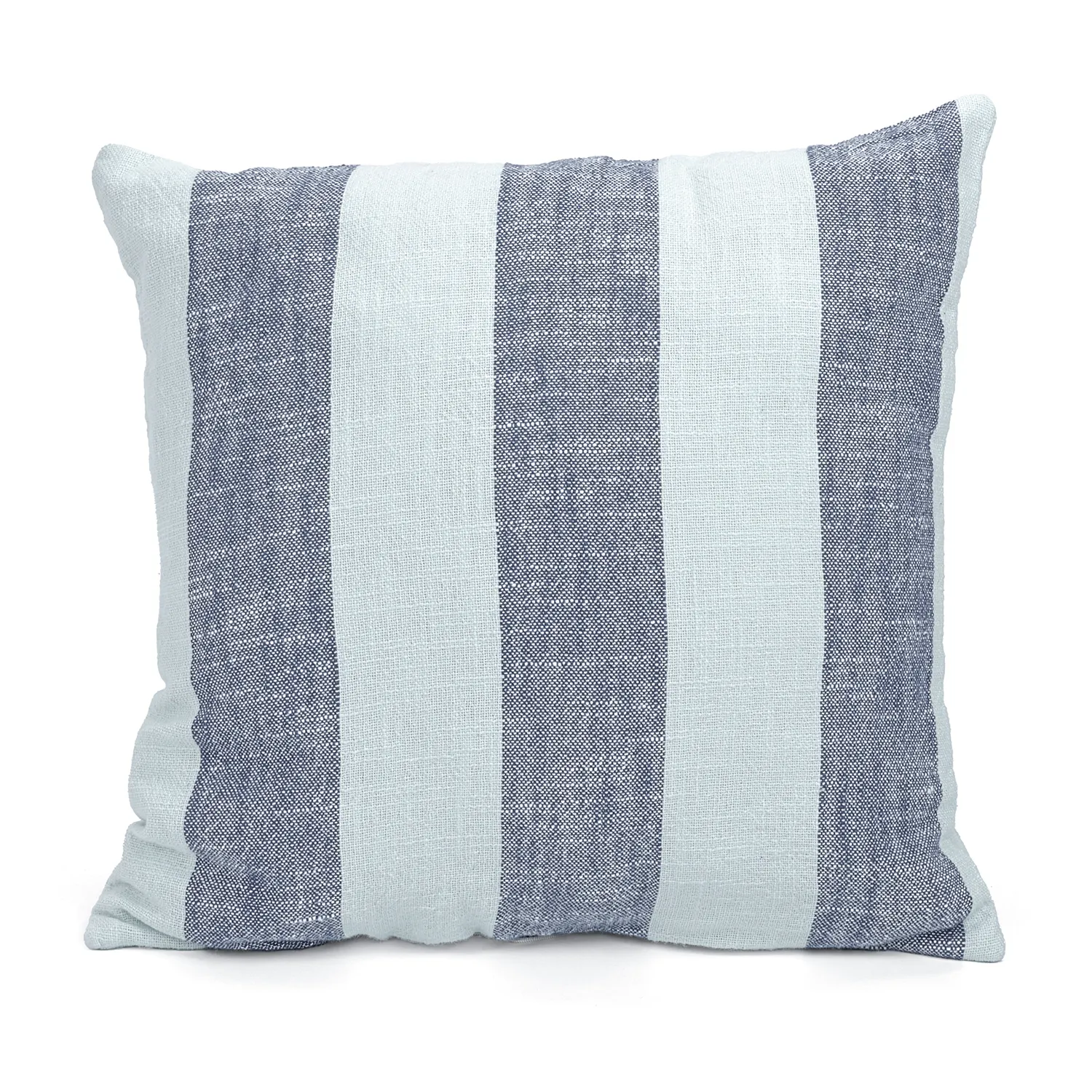 Pudebetræk - Kora stripe cotton cushion cover (marineblå/lyseblå)