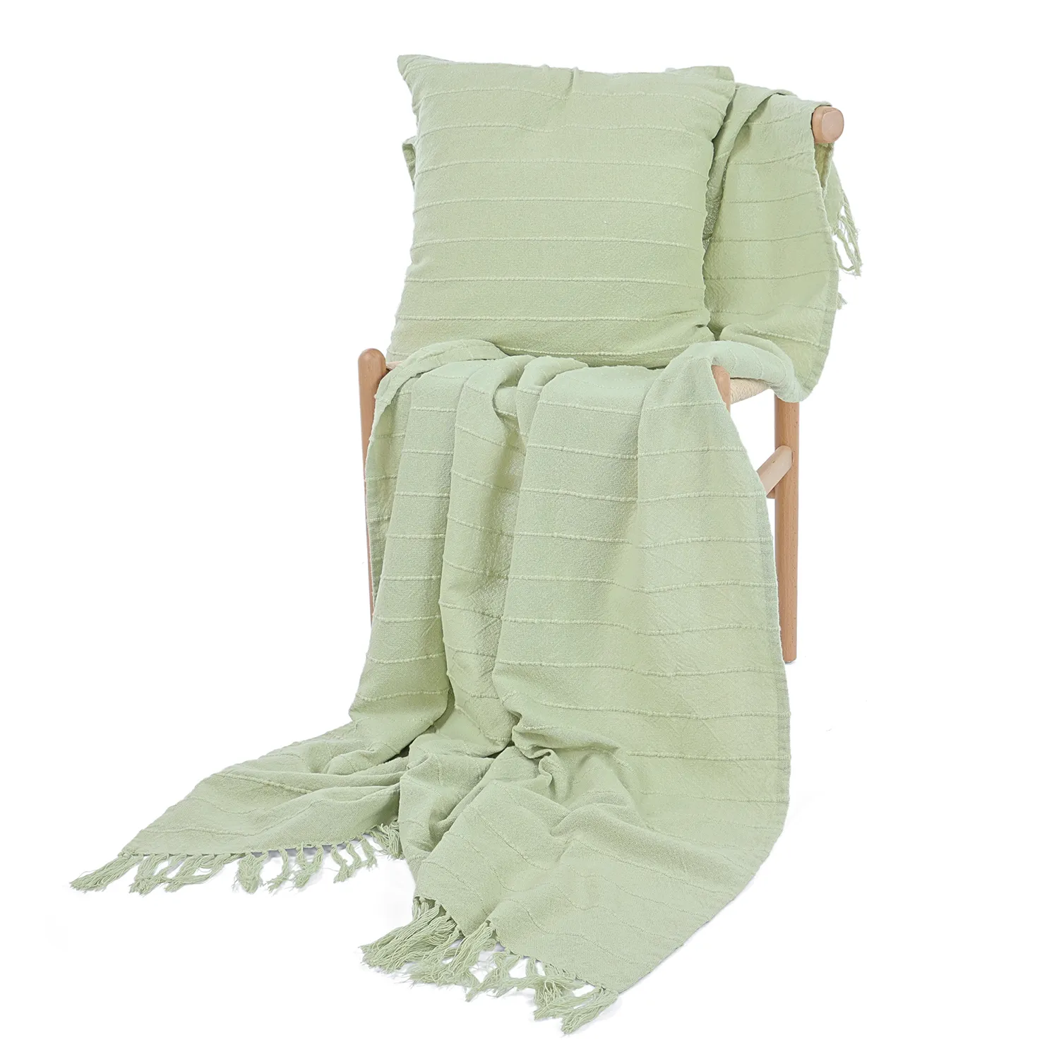 Pudebetræk - Nalani cotton cushion cover (lysegrøn)