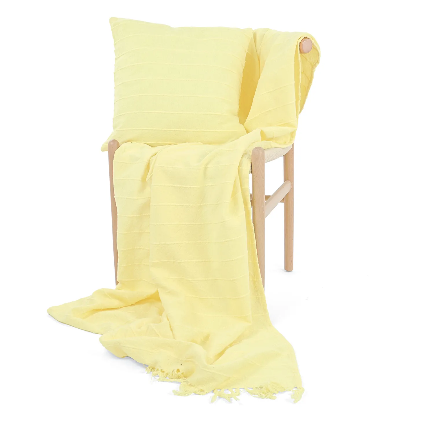 Pudebetræk - Nalani cotton cushion cover (lysegul)