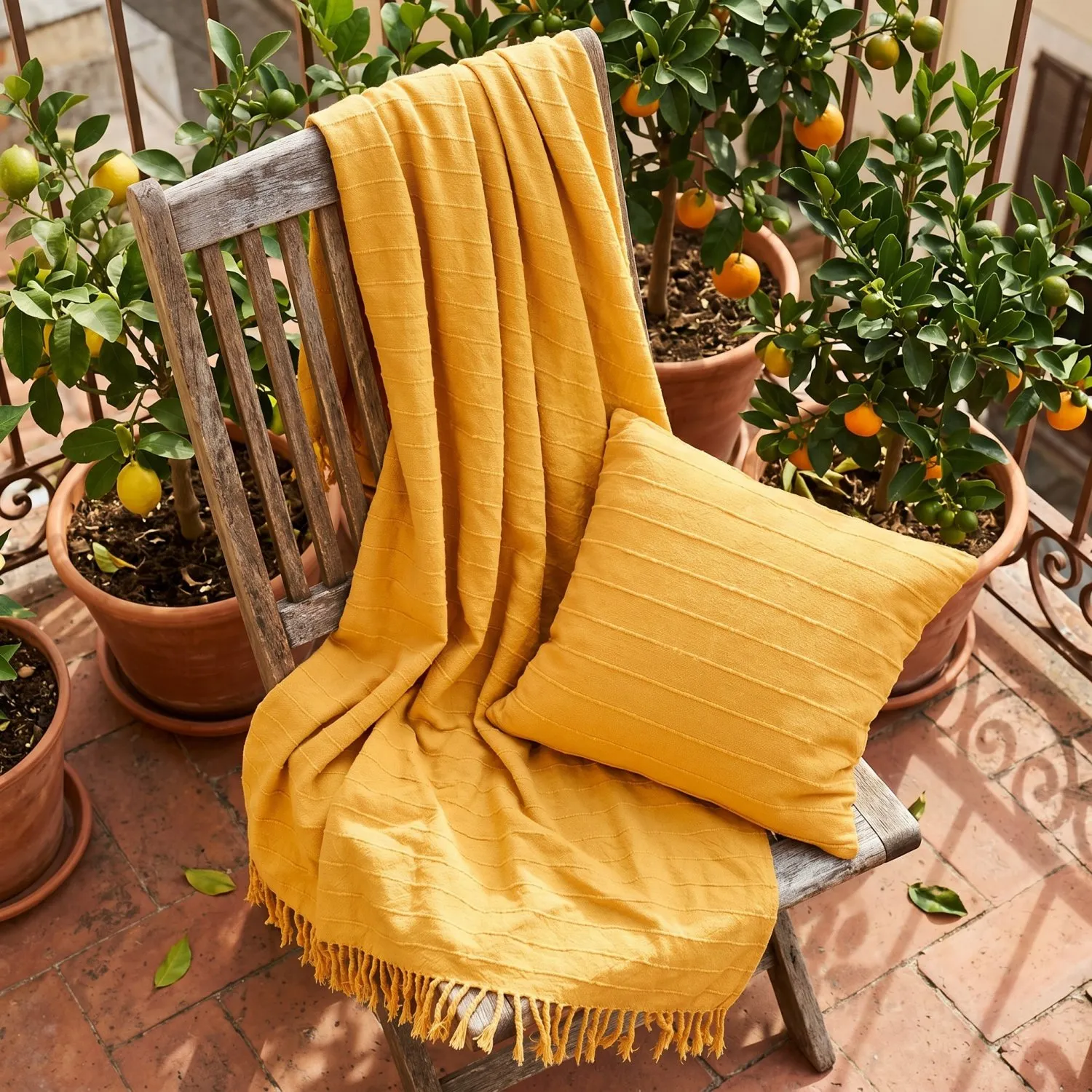 Pudebetræk - Nalani cotton cushion cover (orange)