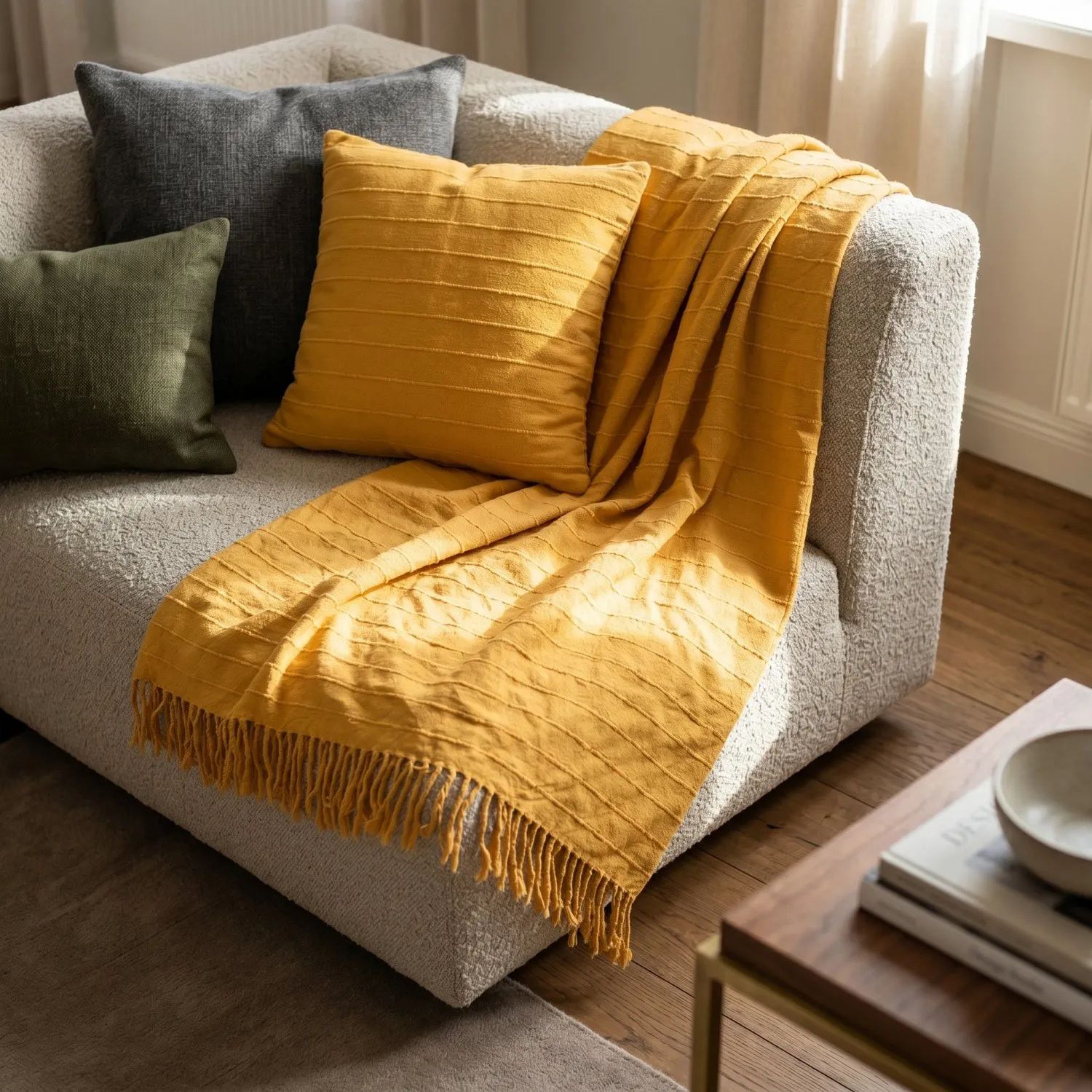 Plaid - Nalani cotton throw (orange)