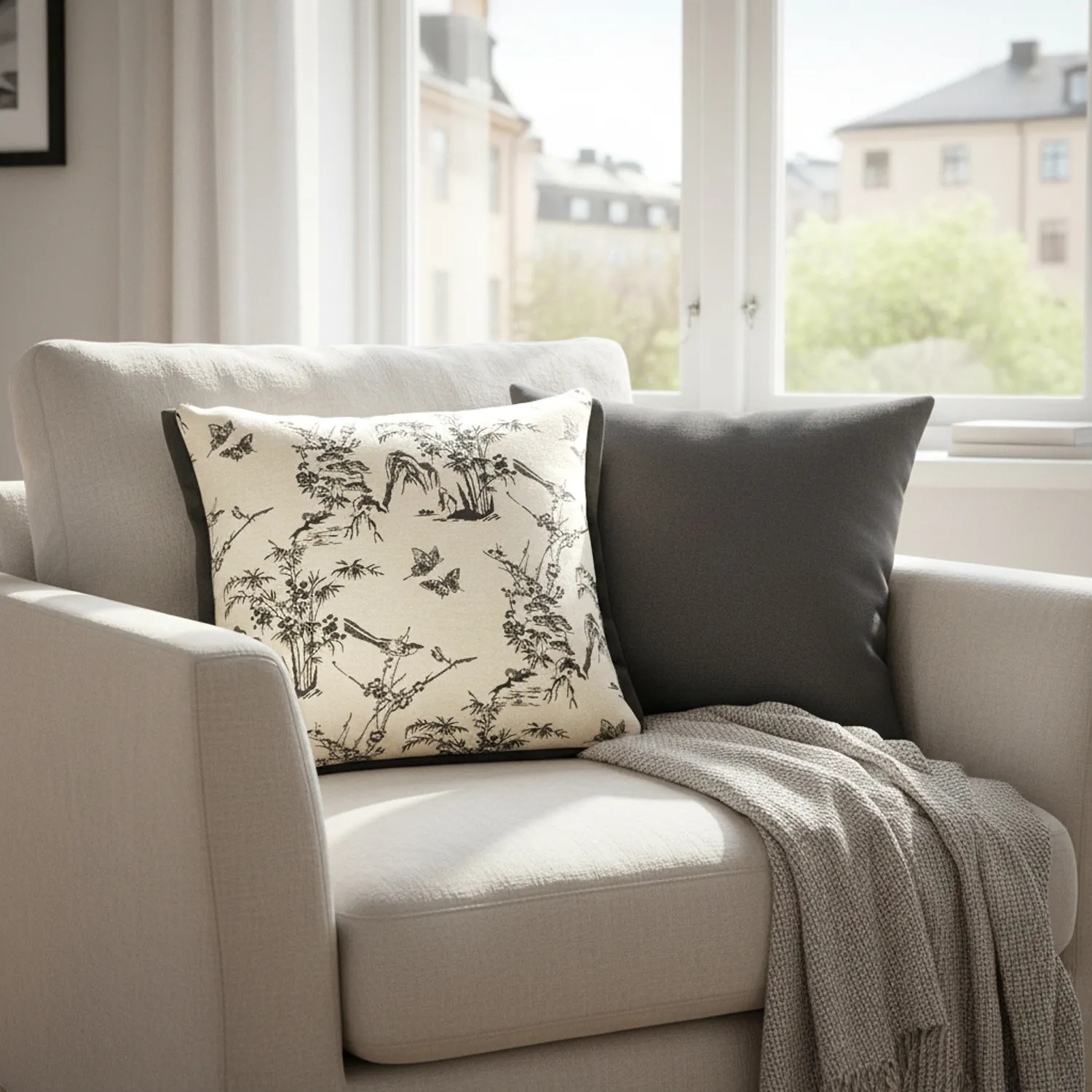 Pudebetræk - Viborg Embroidered Cushion Cover (multi)