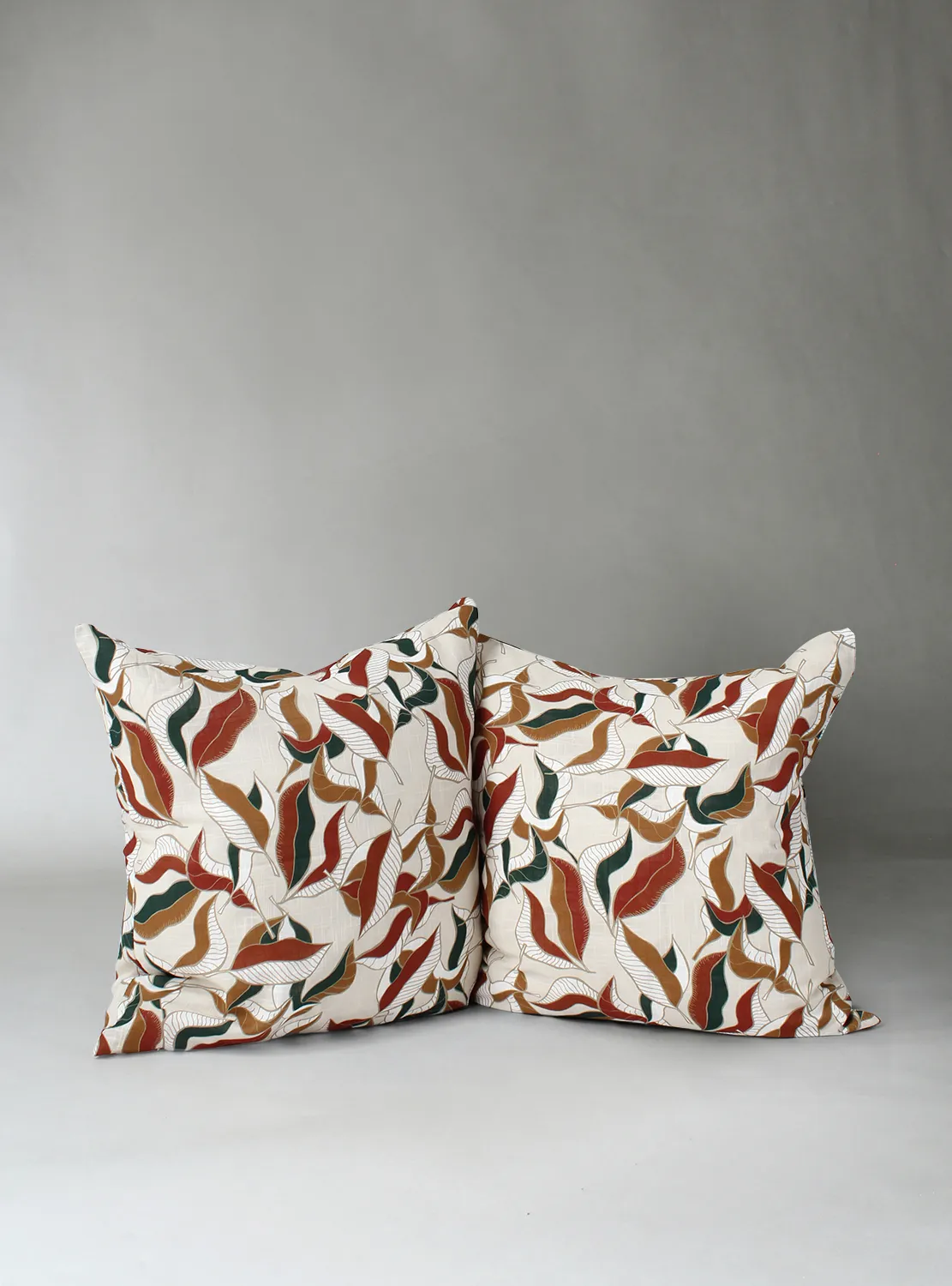 Pudebetræk x 2 - Amalie (beige/rust)