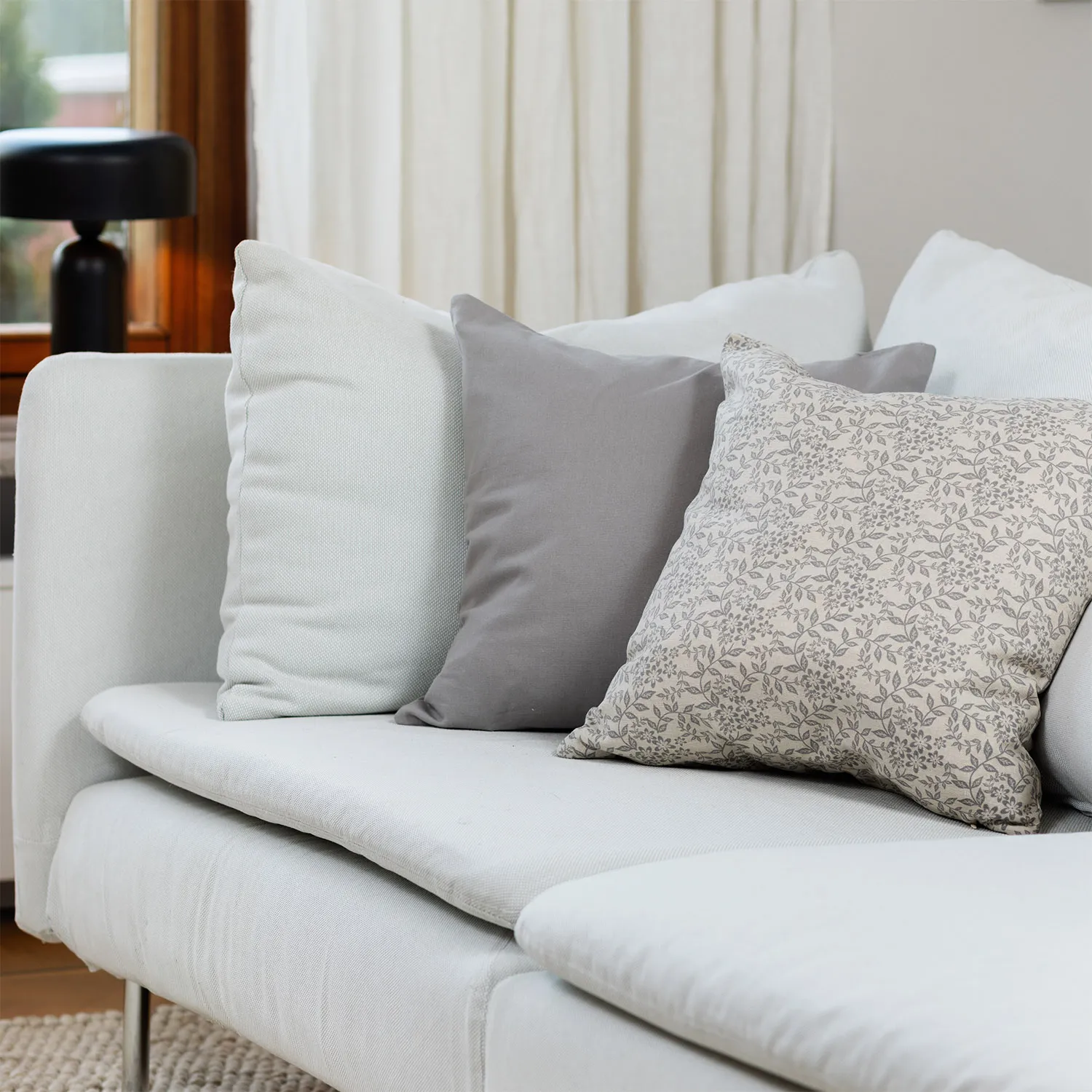 Pudebetræk x 2 - Lilja (grå)