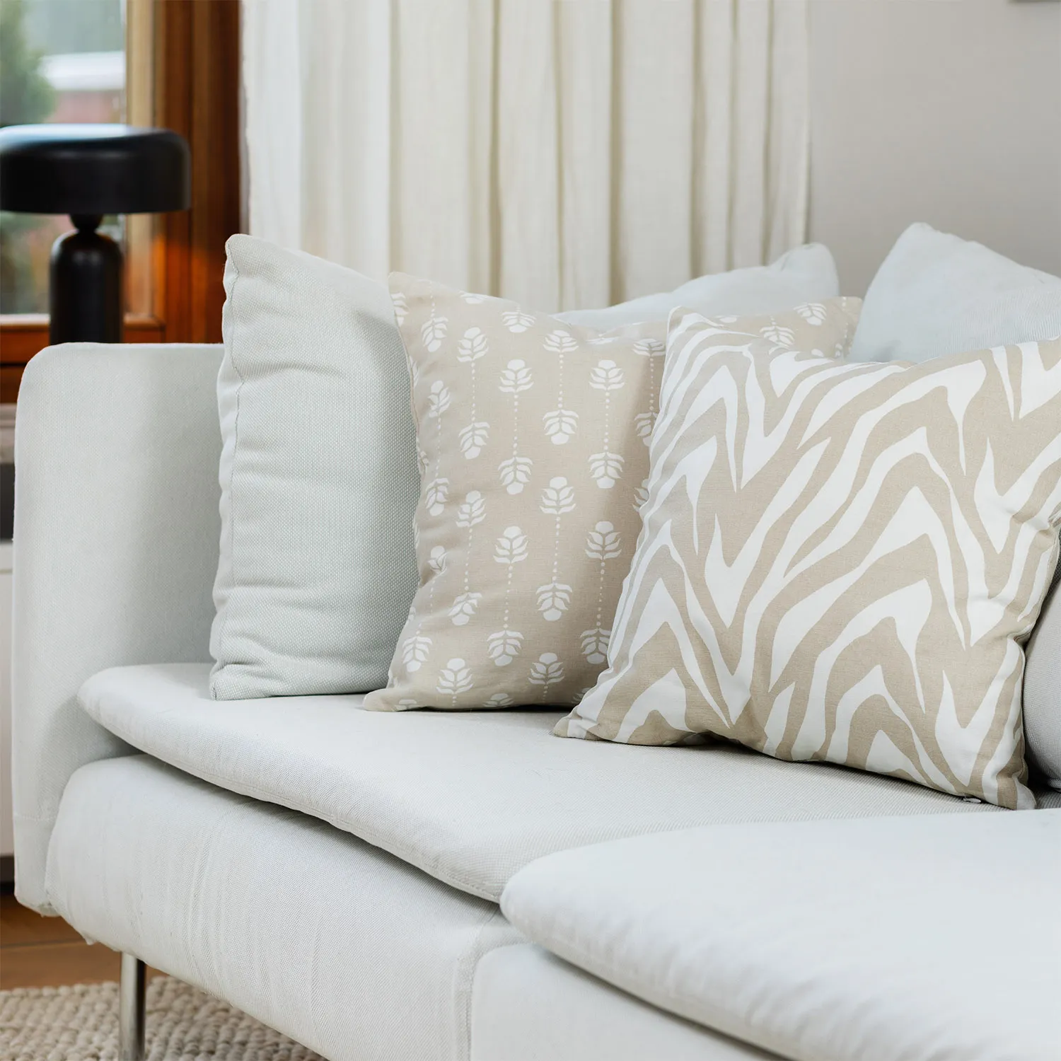 Pudebetræk x 2 - Sari (mellembeige)