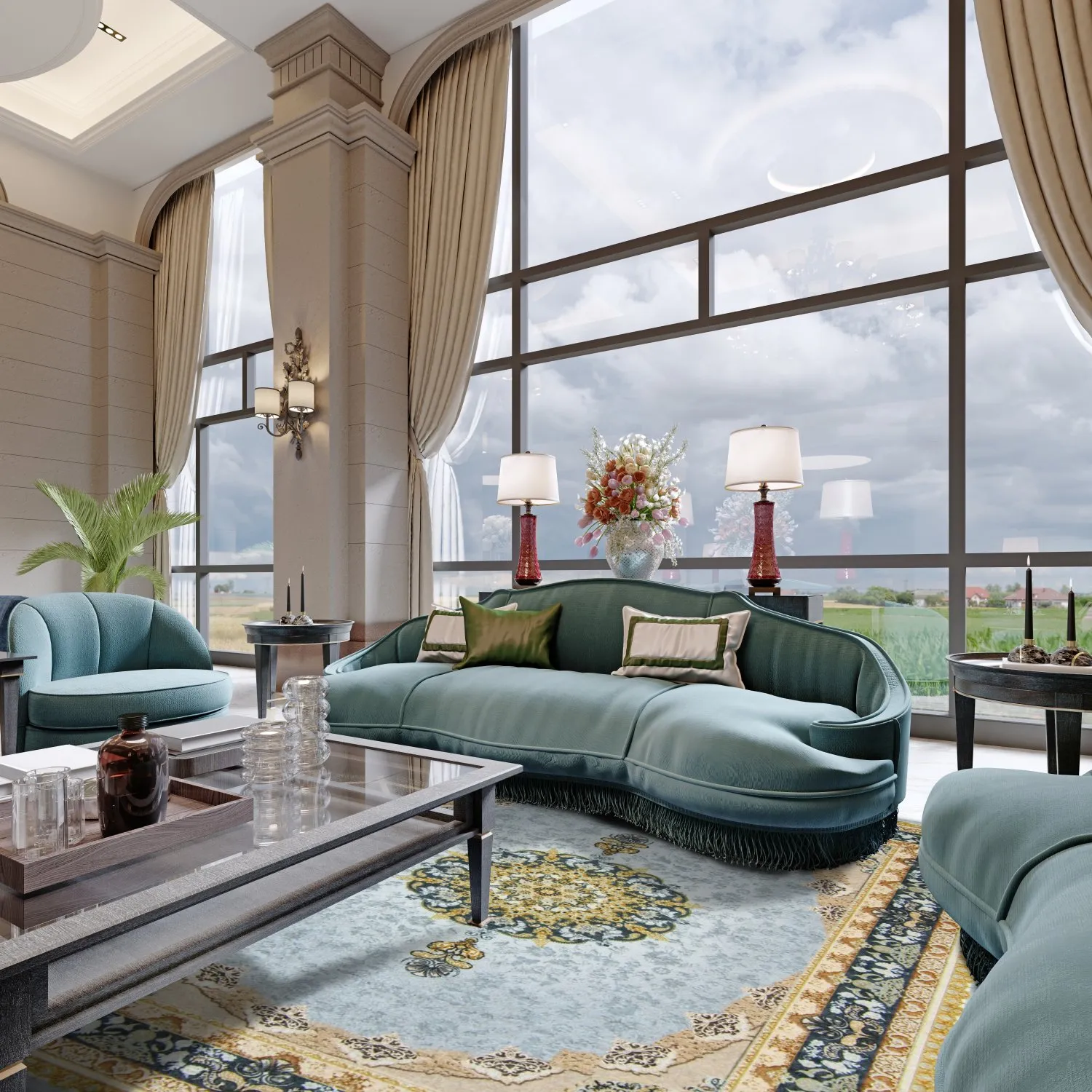 Wilton-tæppe - Lukla (blå)