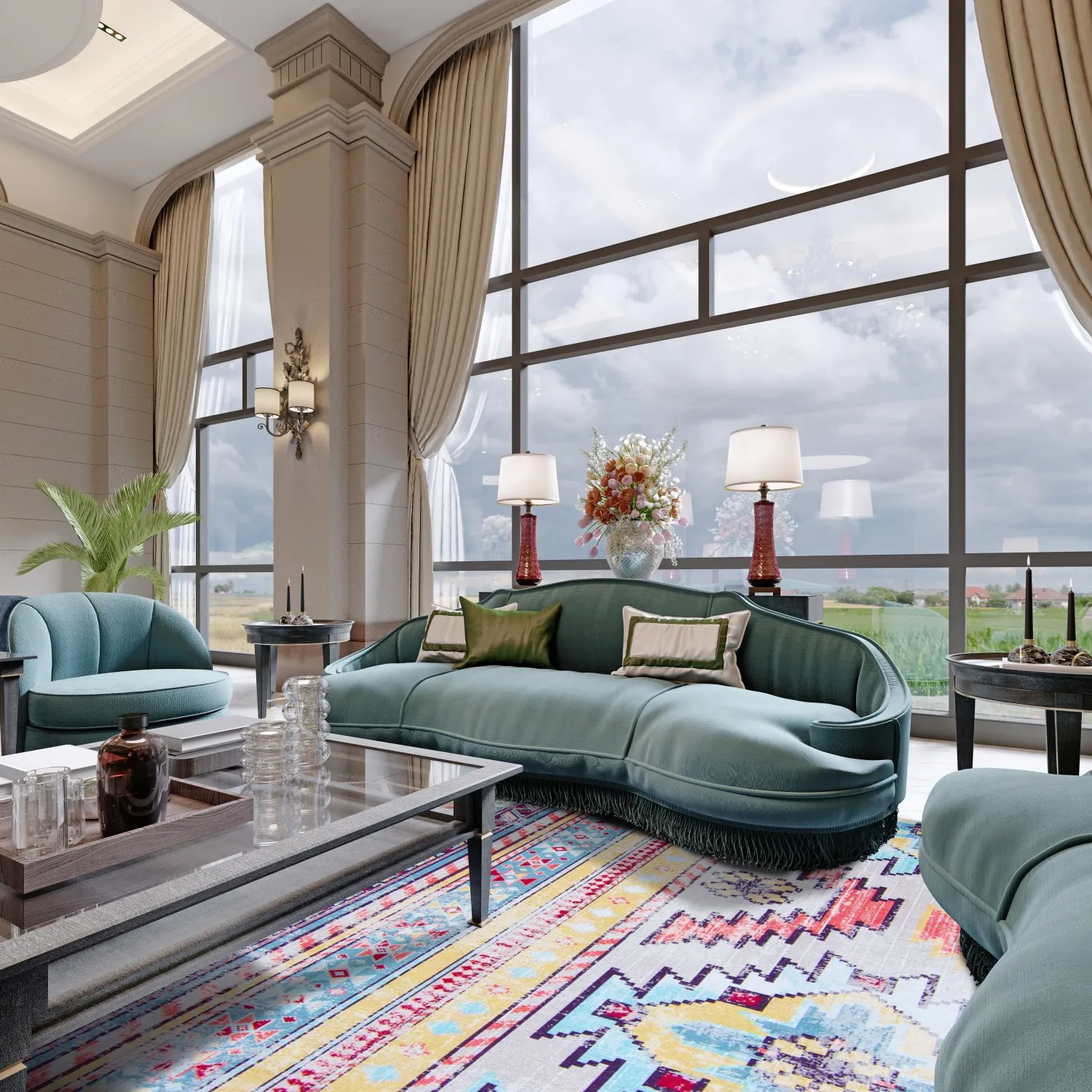 Wilton-tæppe - Lemons (multi)