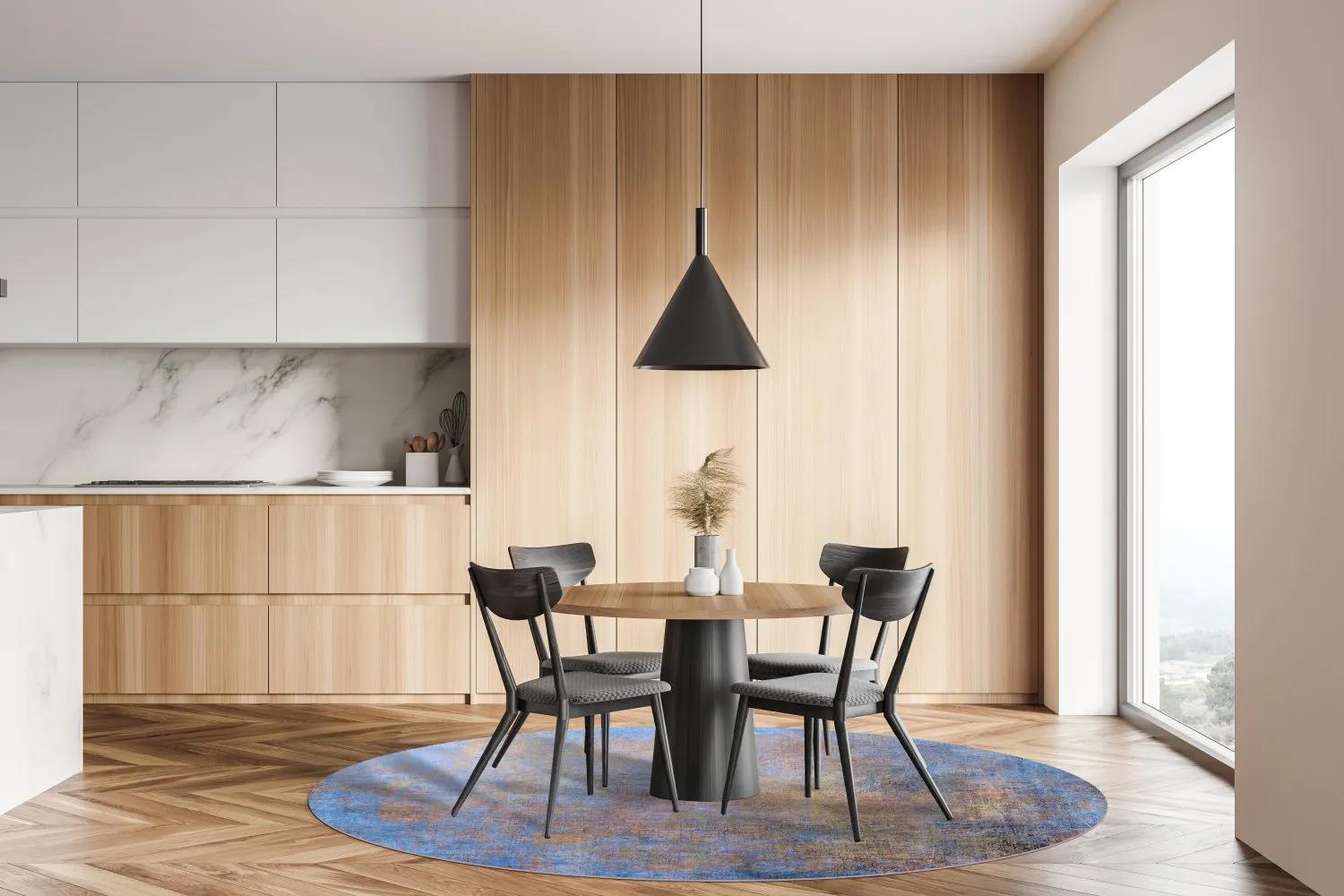 Rundt tæppe - Grandola (lilla)