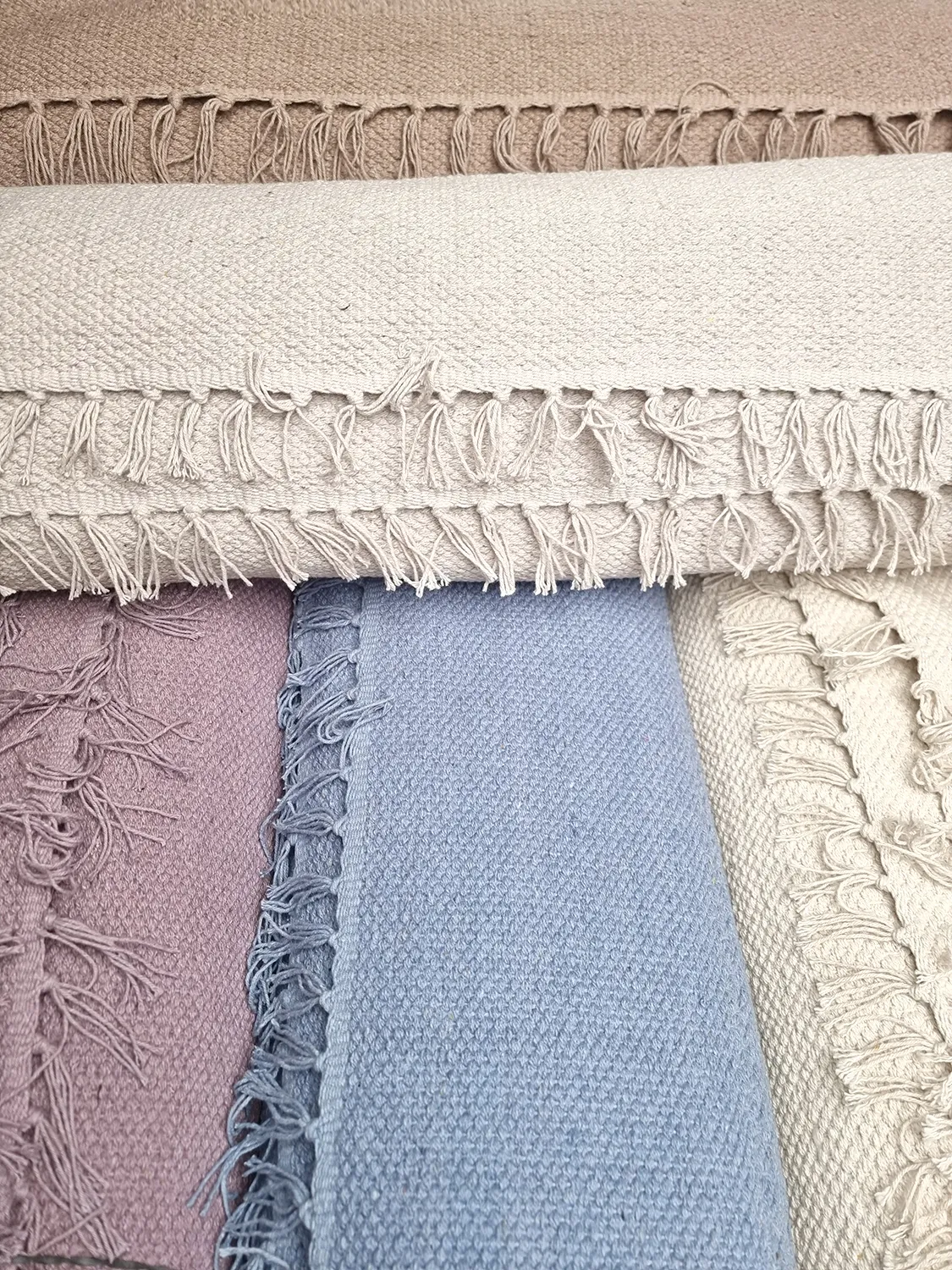 Bomuldstæppe - Lilje (lys beige)