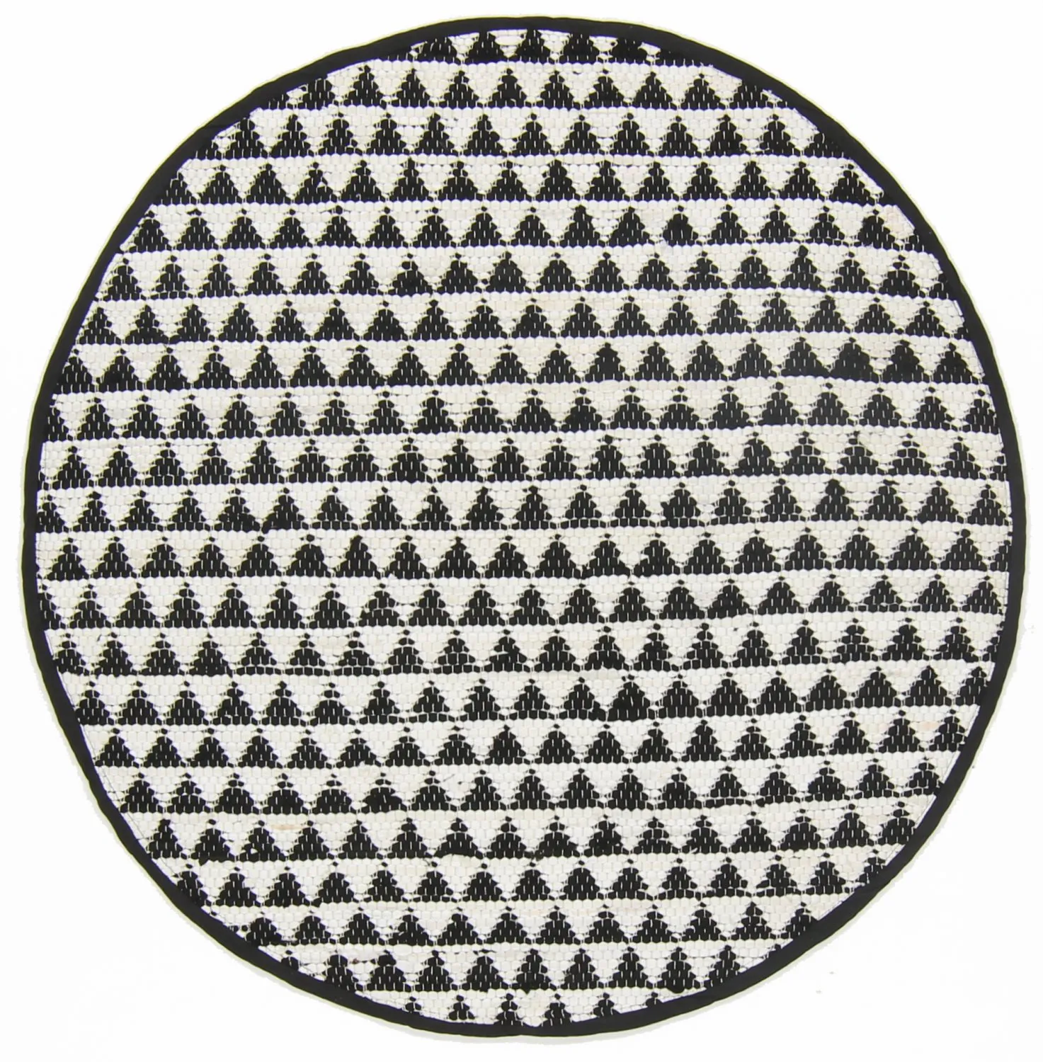 Runde tæpper - Lindby (sort/hvid)