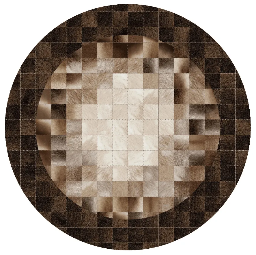 Rundt tæppe - Livada (brun/multi)