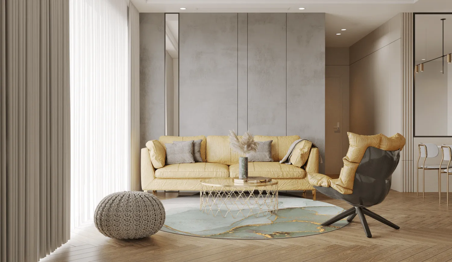 Rundt tæppe - Livata (multi)