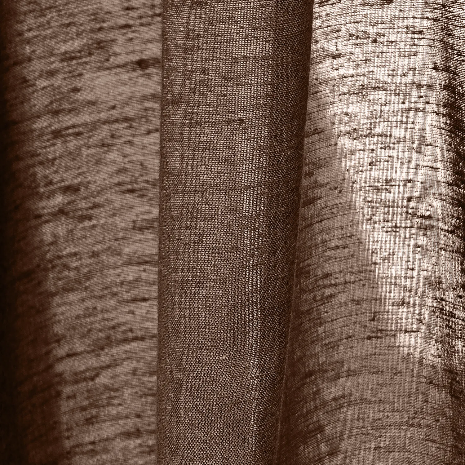 Gardiner 2-pak - Linnedmixgardin Lumira (mørkebrun)