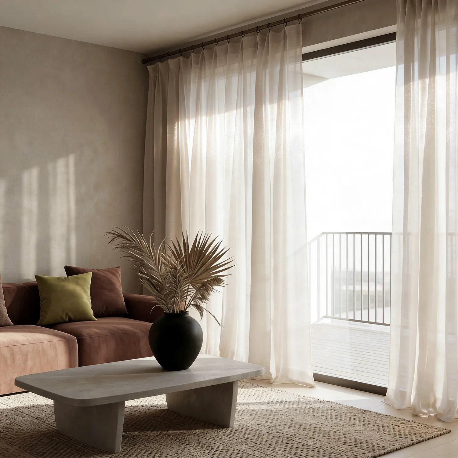 Gardiner 2-pak - Linnedmixgardin Lumira (fløde)