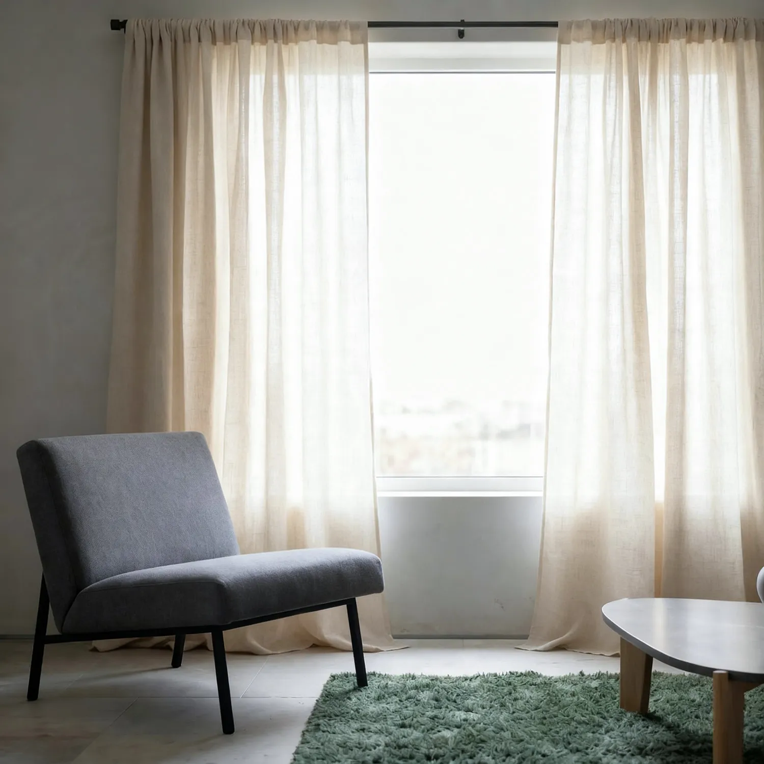 Gardiner 2-pak - Linnedmixgardin Lumira (fløde)