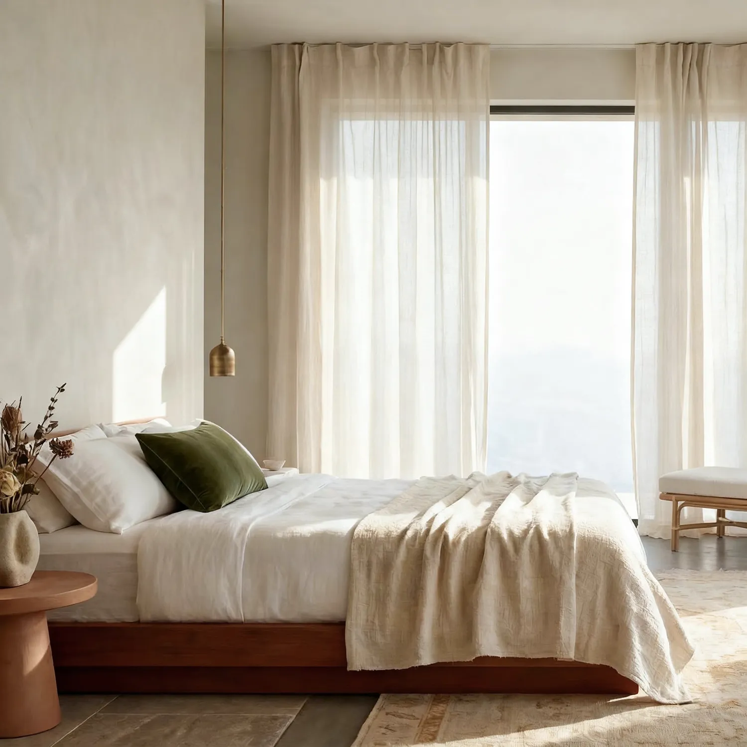 Gardiner 2-pak - Linnedmixgardin Lumira (fløde)