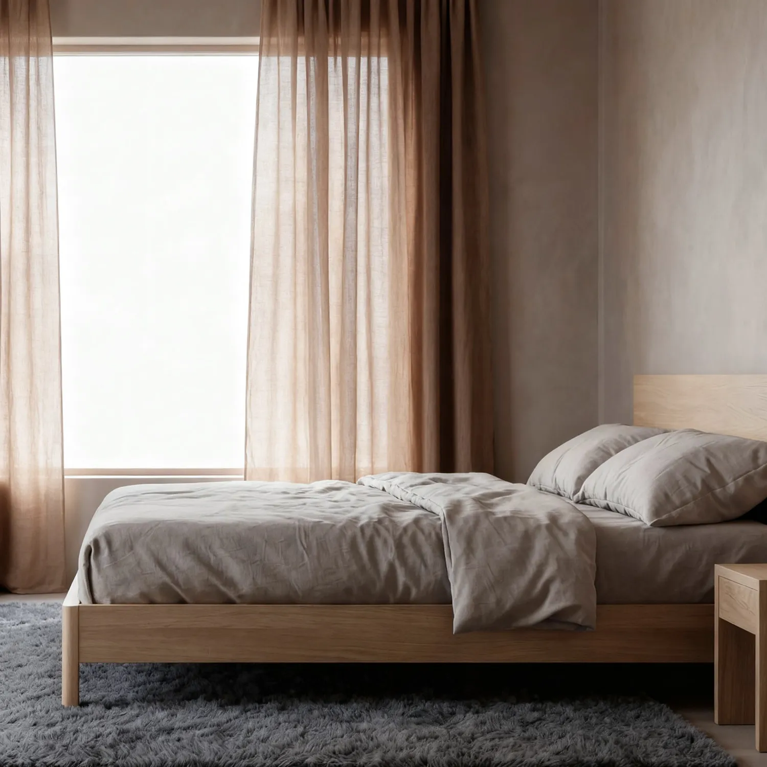 Gardiner 2-pak - Linnedmixgardin Lumira (mørkebrun)