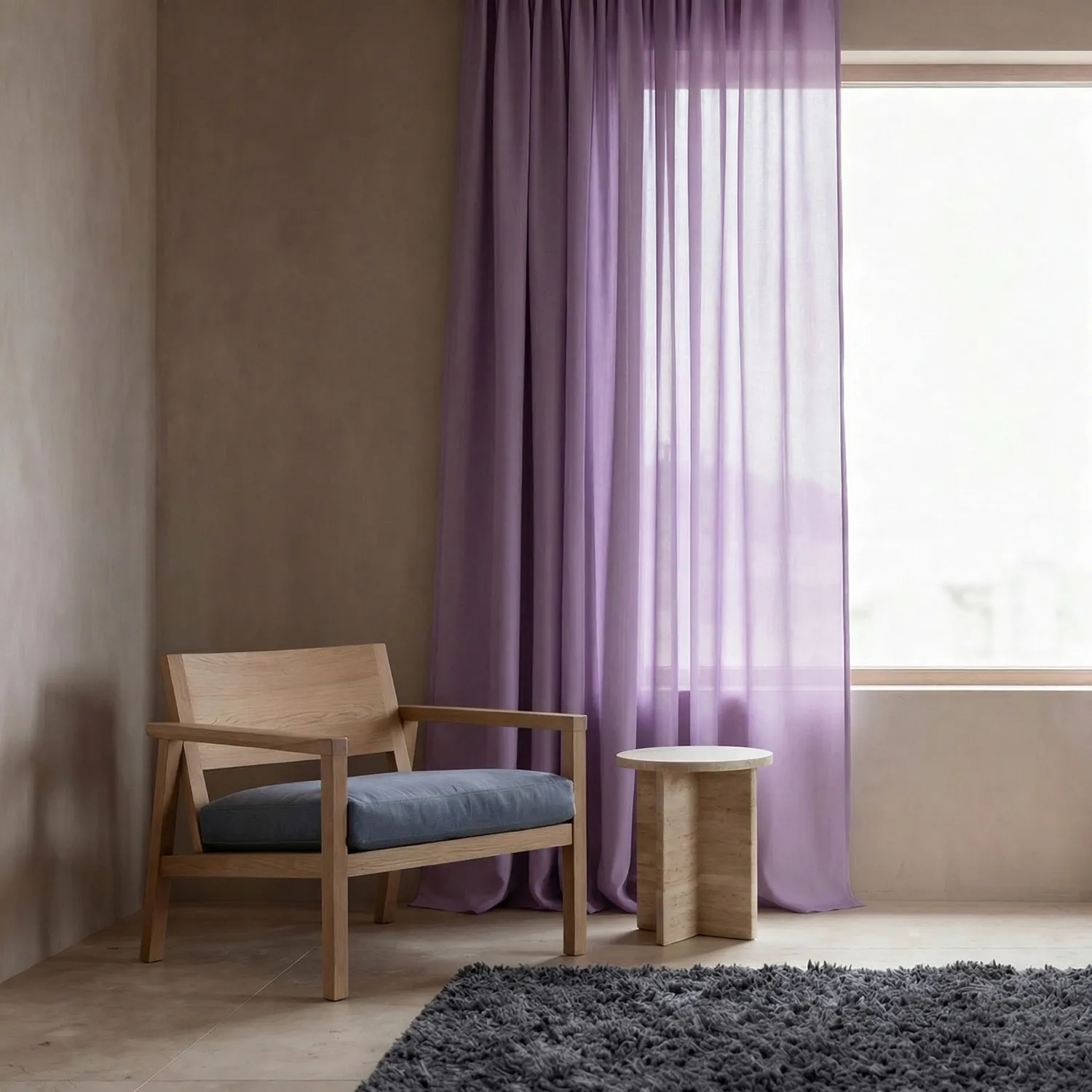 Gardiner 2-pak - Linnedmixgardin Lumira (lilla)