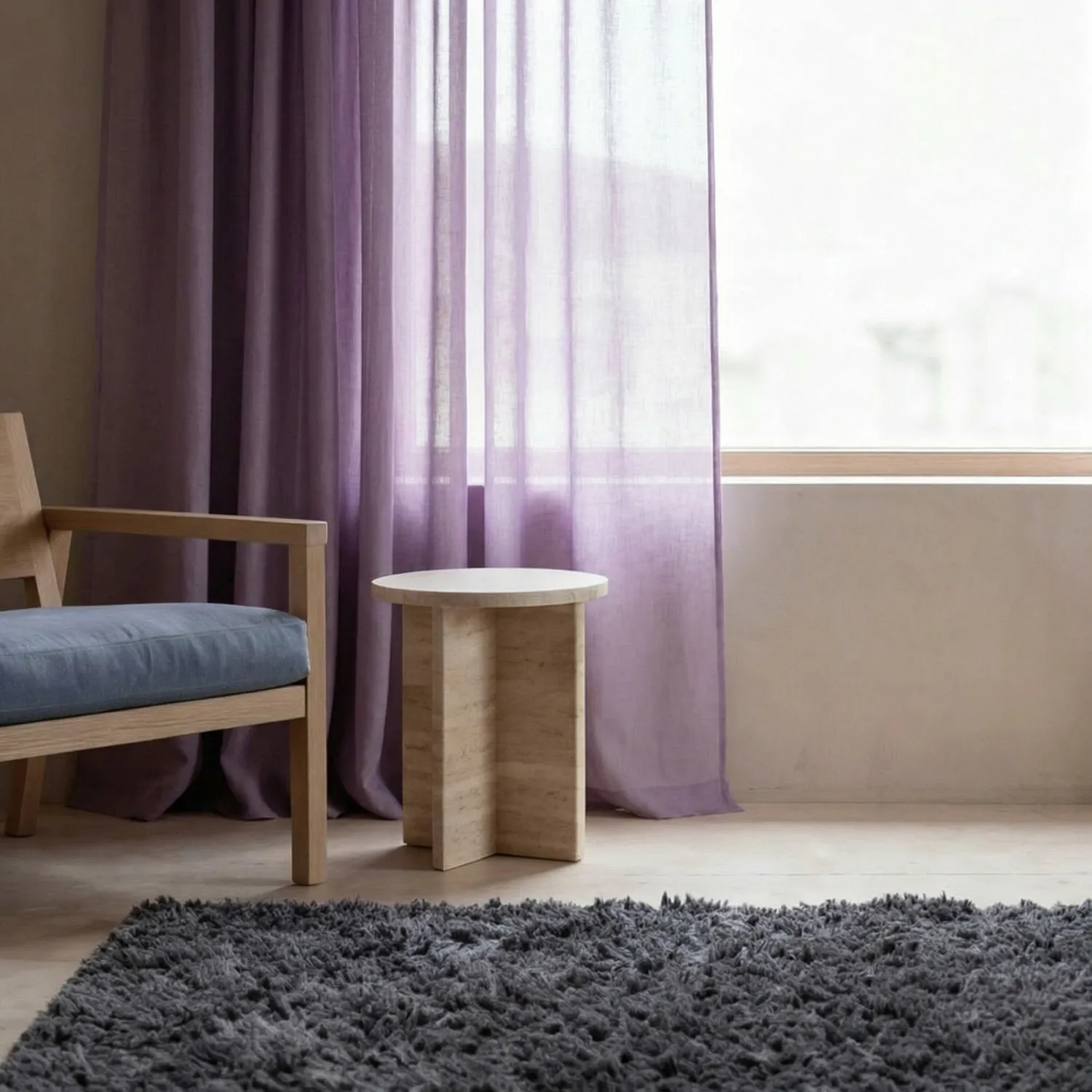 Gardiner 2-pak - Linnedmixgardin Lumira (lilla)