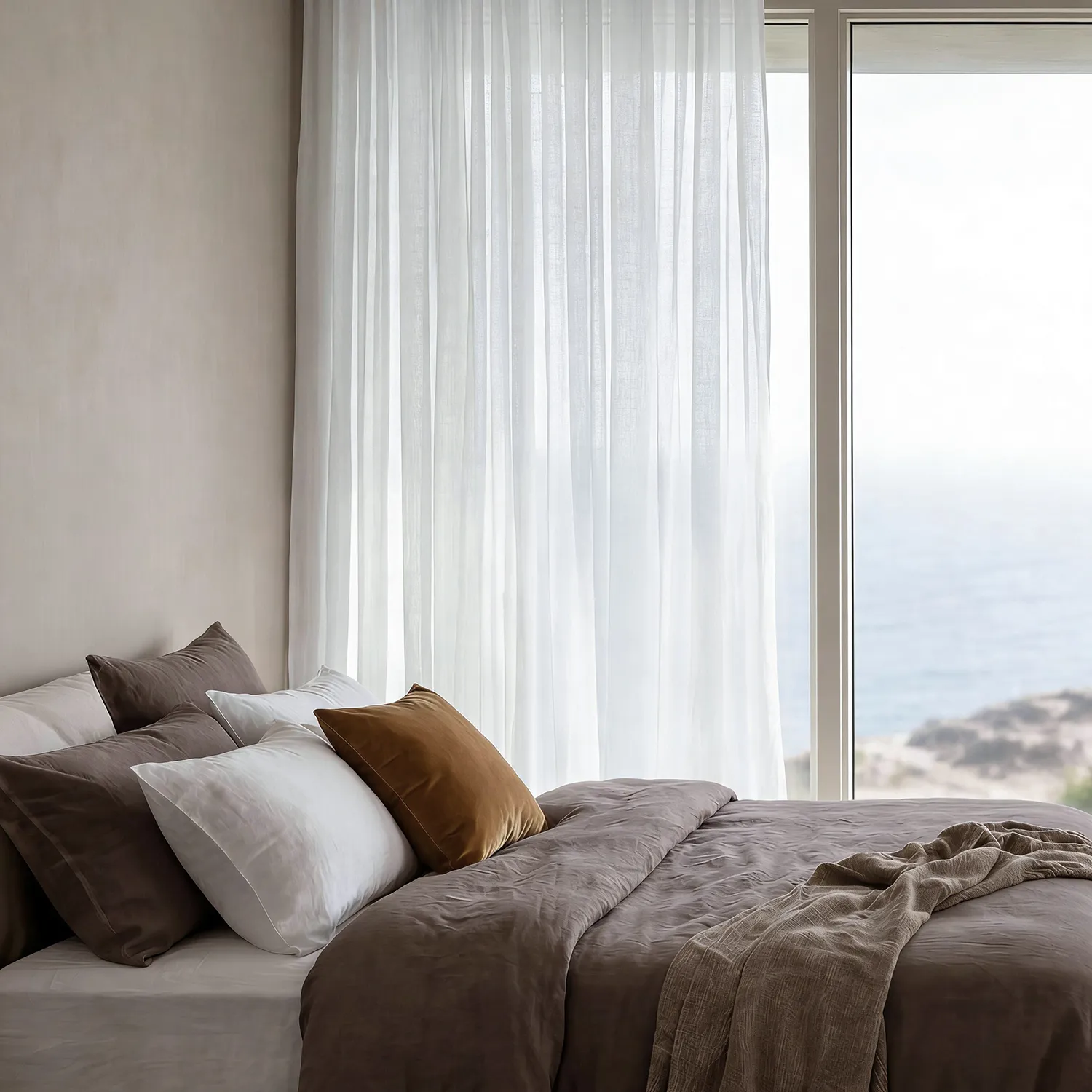 Gardiner 2-pak - Linnedmixgardin Lumira (hvid)