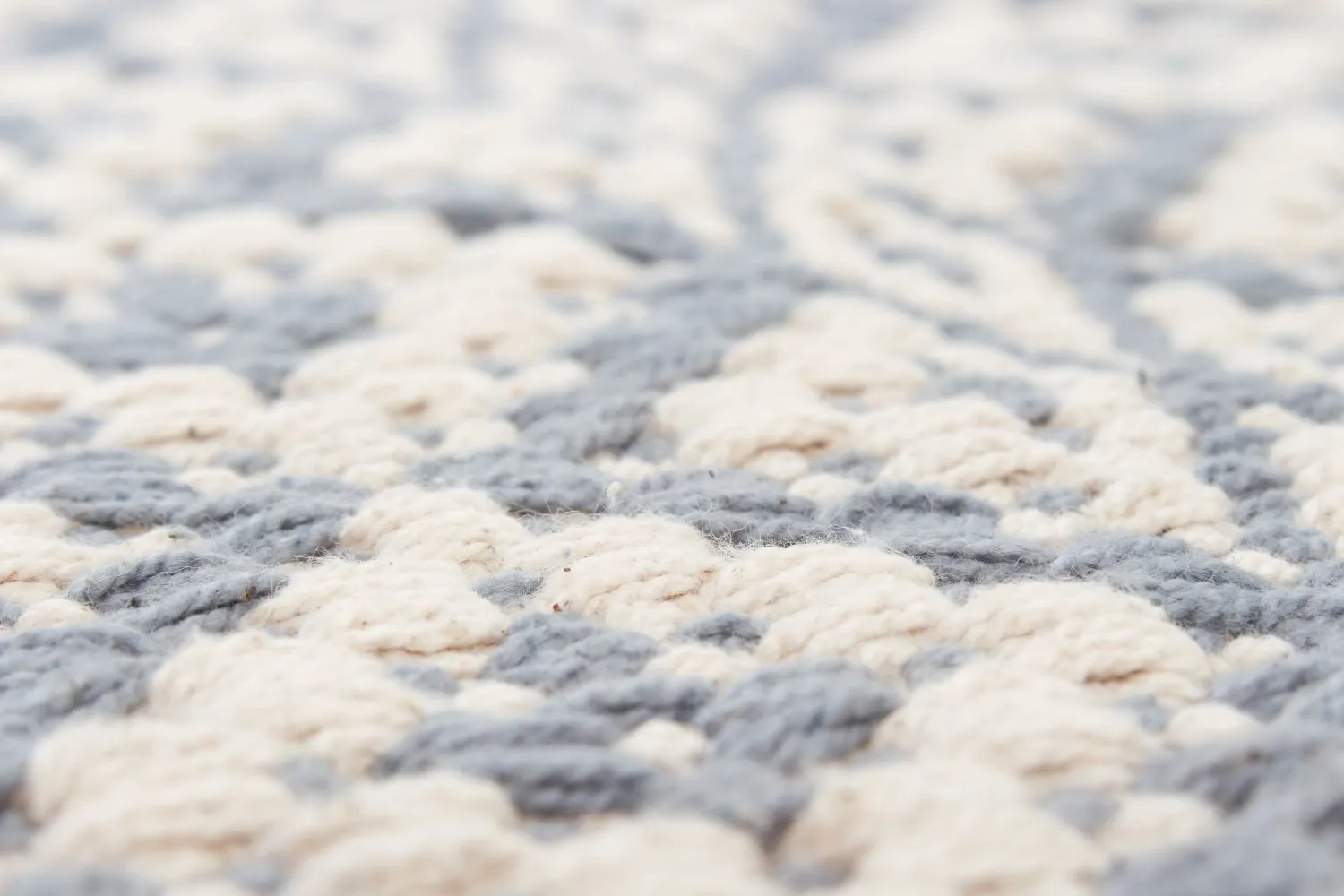 Kludetæppe - Lykke (grå/isblå)