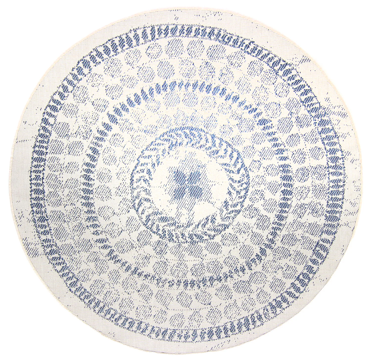 Runde tæpper - Indoor/Outdoor Malcolm (blå)