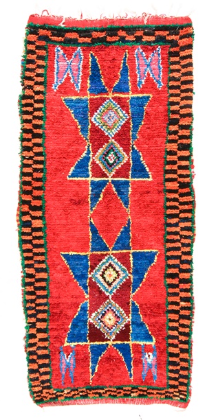 Marokkansk berber tæppe Boucherouite 315 x 120 cm