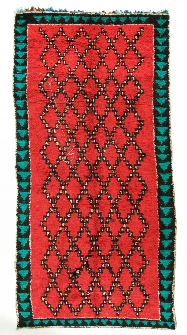 Marokkansk berber tæppe Boucherouite 370 x 170 cm