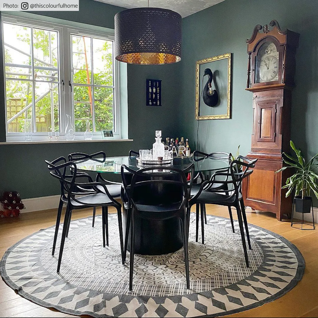 Runde tæpper - Marrakech (rund) (sort/grå/hvid)