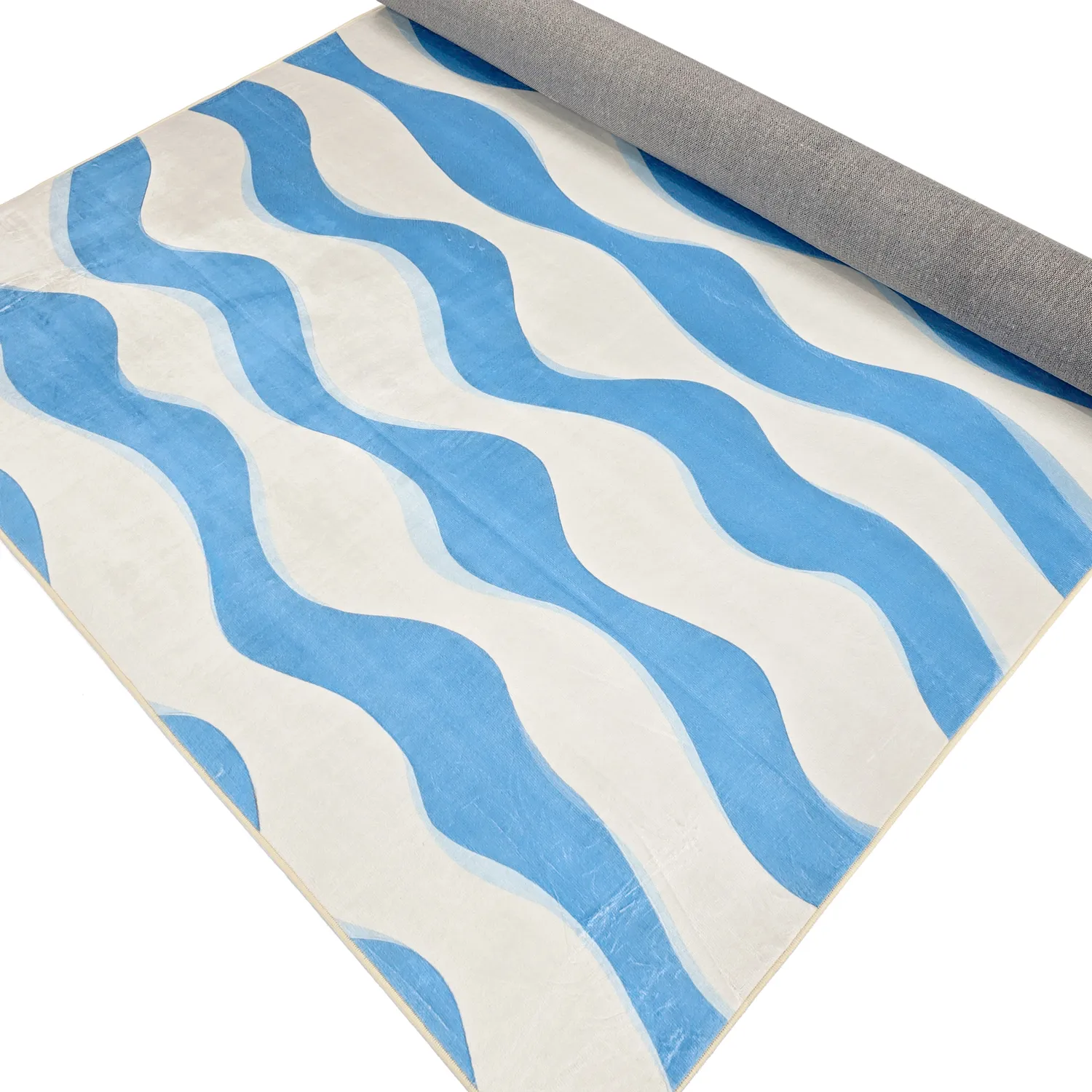 Wilton-tæppe - Marsala (blå/hvid)